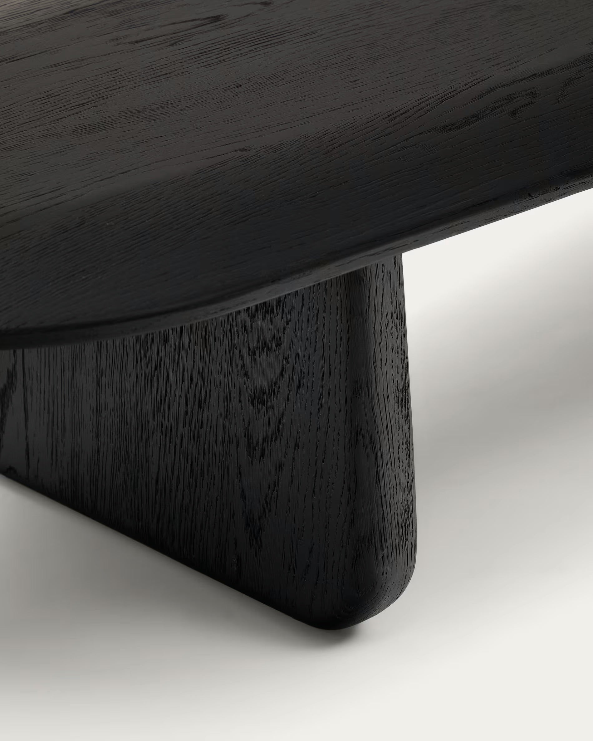 Pirita coffee table in solid oak, black surface, 146 x 56.5 cm, FSC 100% certified.