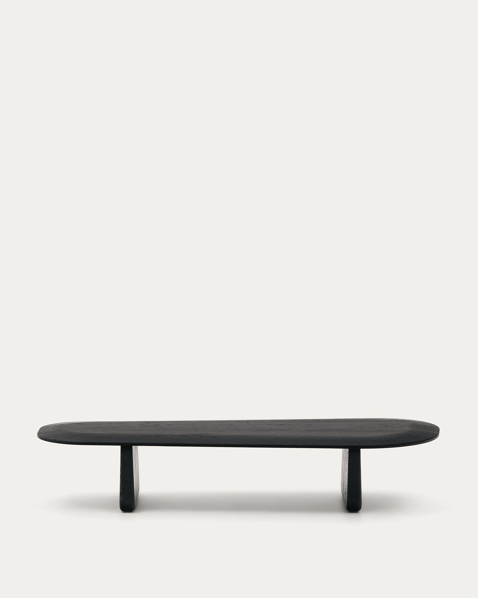 Pirita coffee table made from solid oak wood in a black finish, 146 x 56.5 cm FSC 100% - Product View