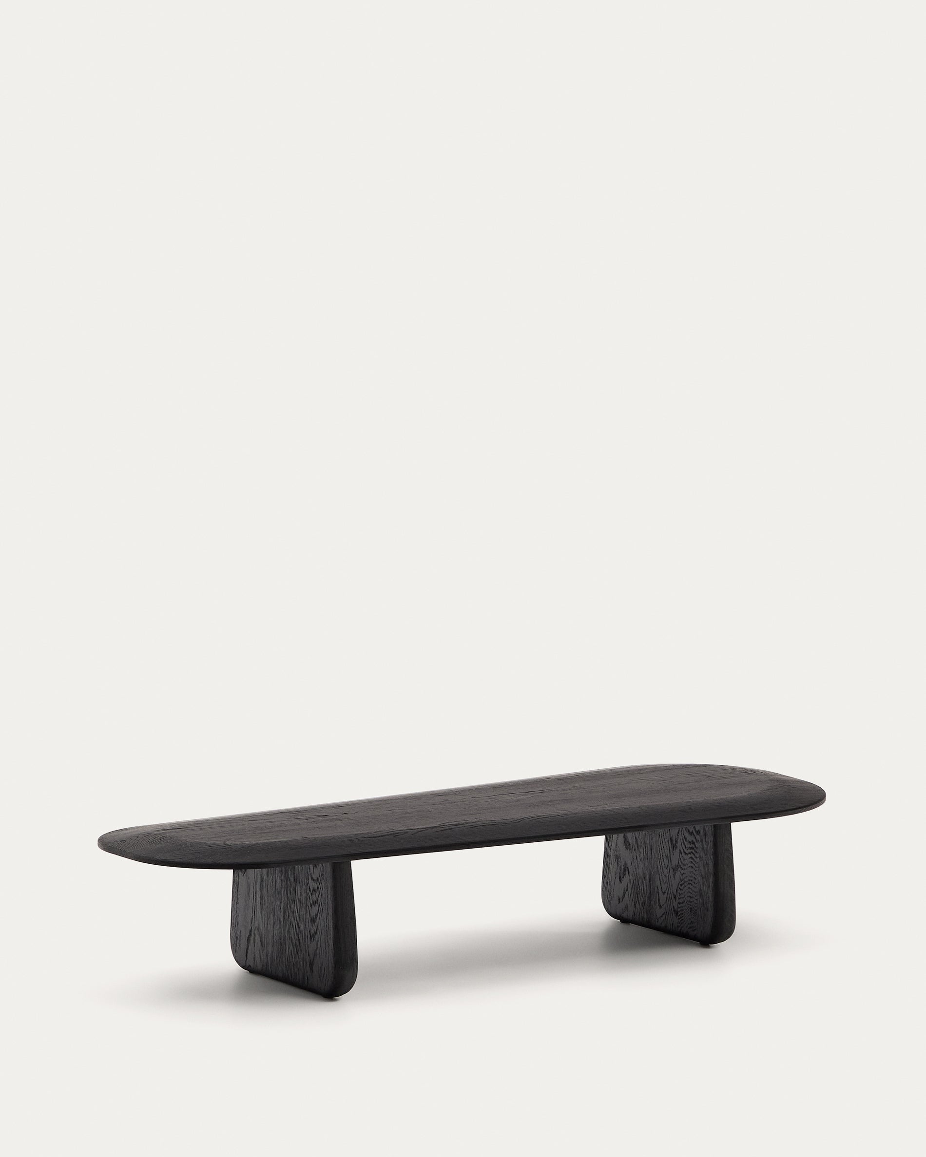 Pirita coffee table made from solid oak wood in a black finish, 146 x 56.5 cm FSC 100% - Product View