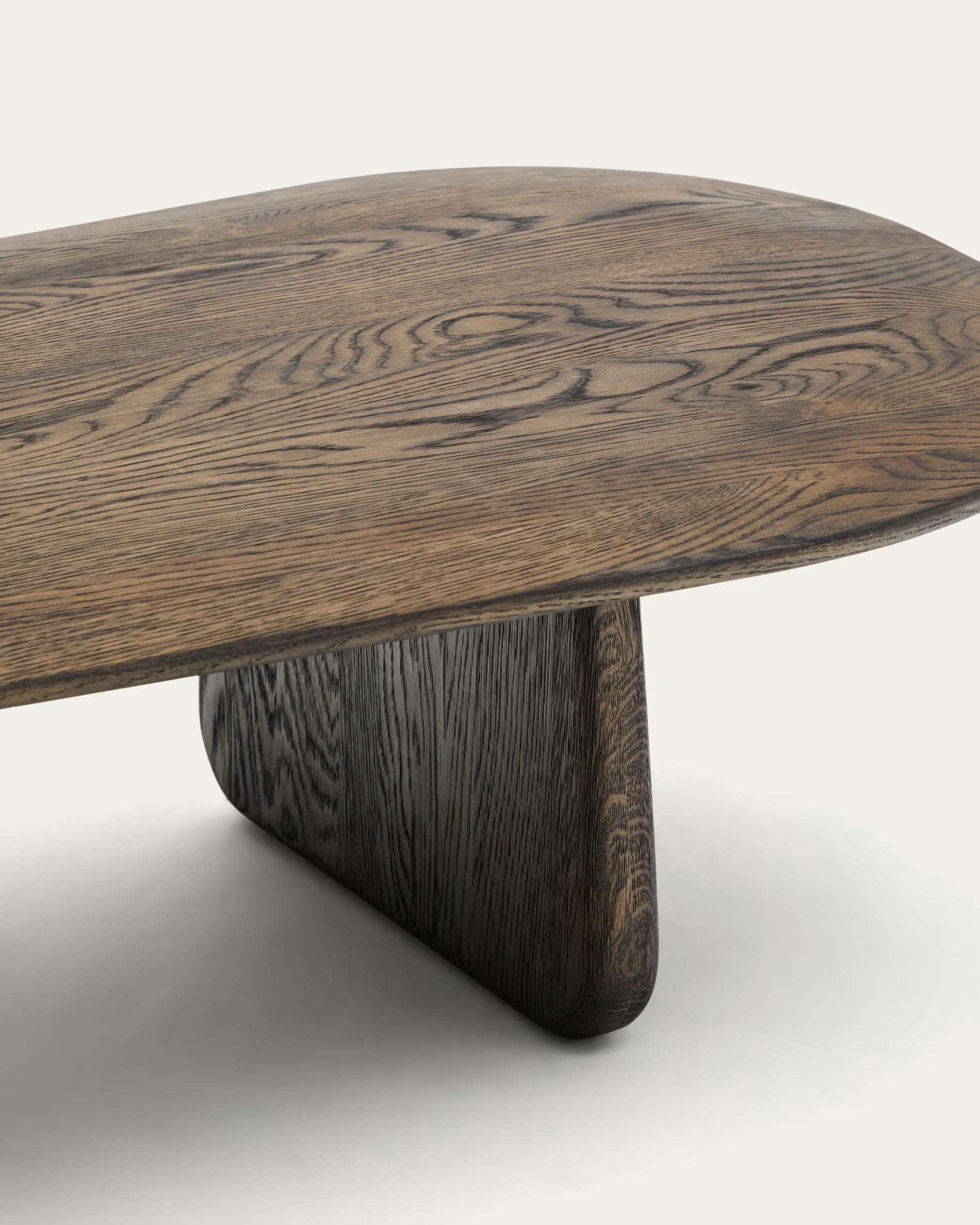 Pirita coffee table in solid oak, dark surface, 146 x 56.5 cm, FSC 100% certified.