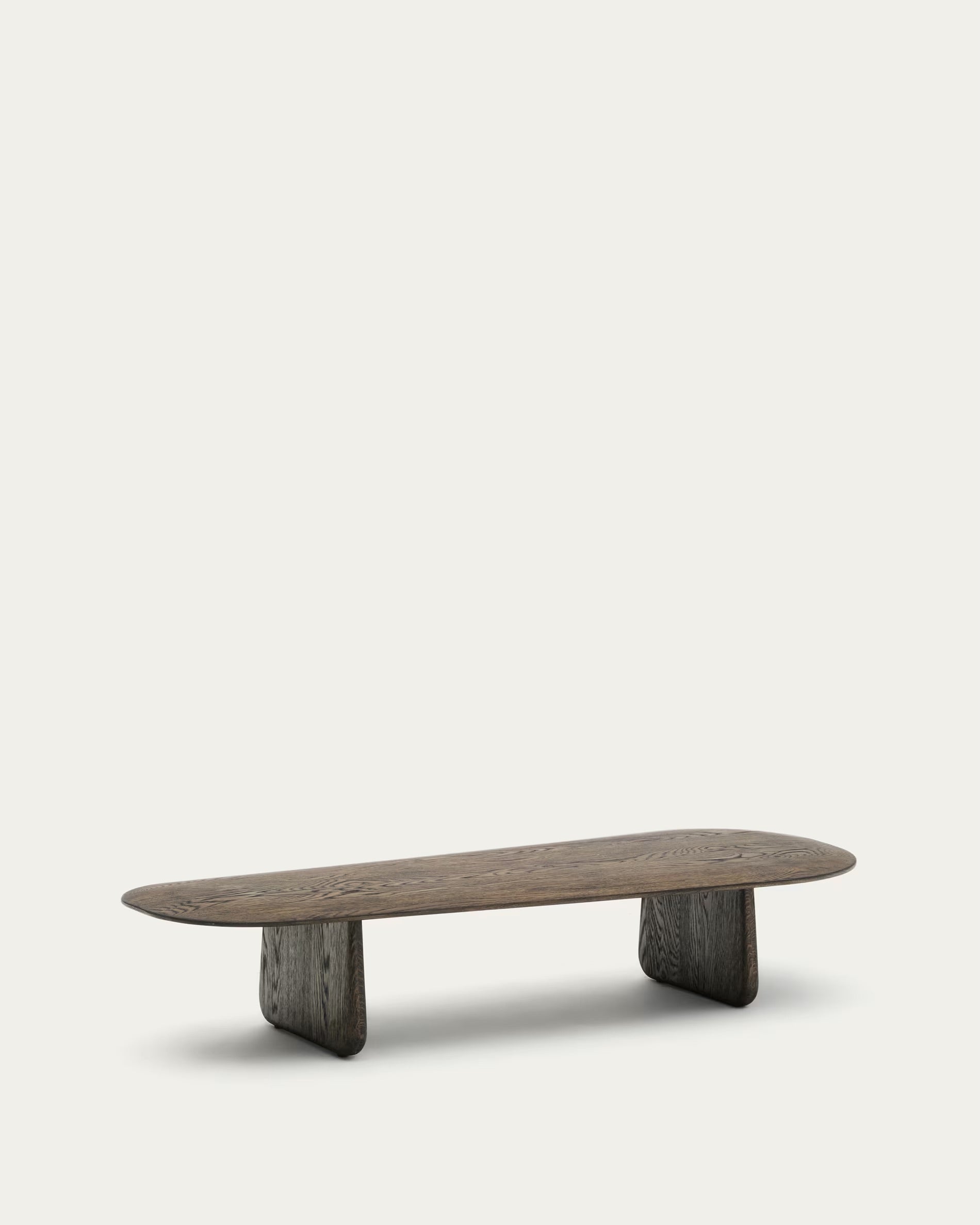 Pirita coffee table in solid oak, dark surface, 146 x 56.5 cm, FSC 100% certified.