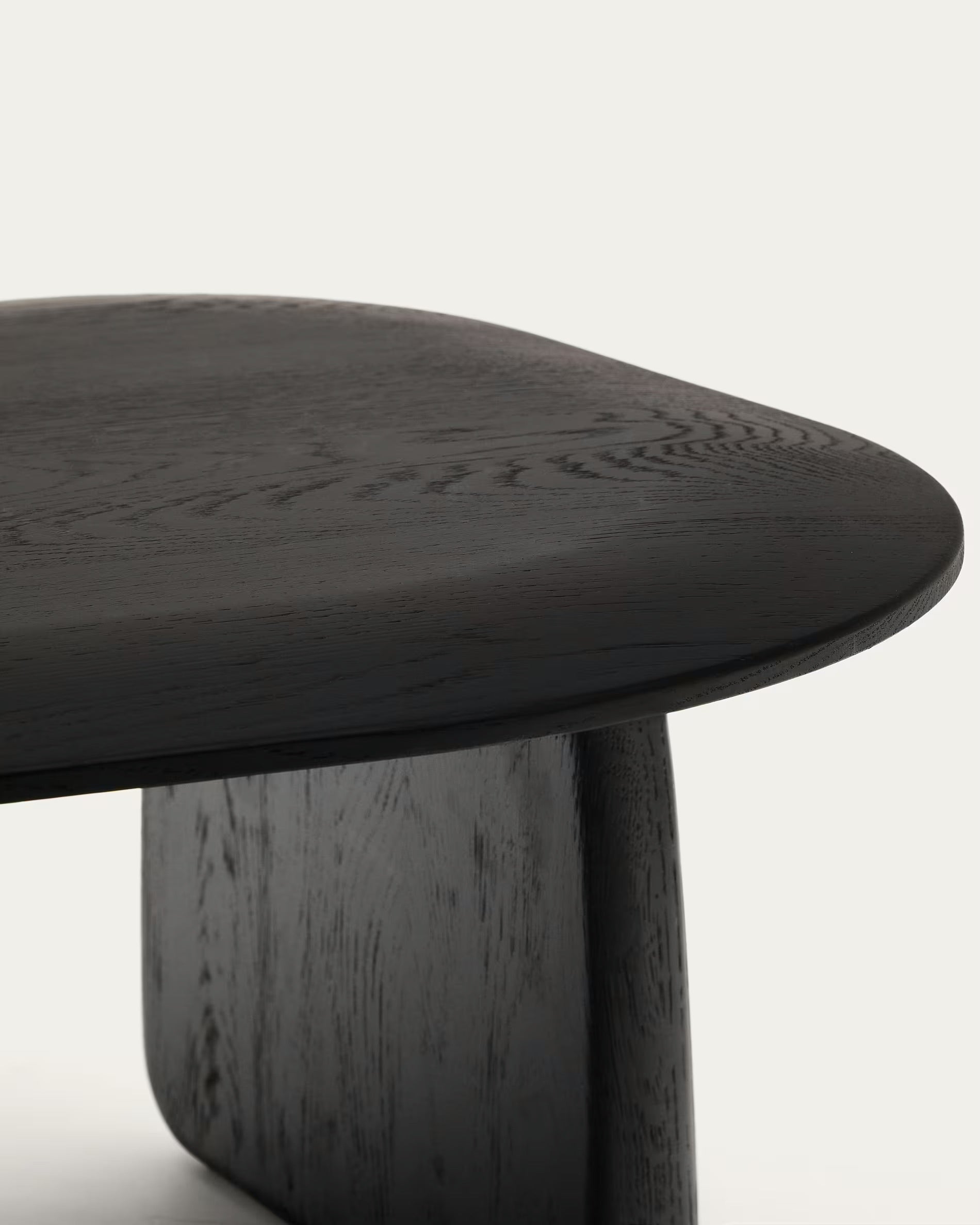 Pirita side table in solid oak with black surface treatment, 70.6 x 70 cm, 100% FSC certified.