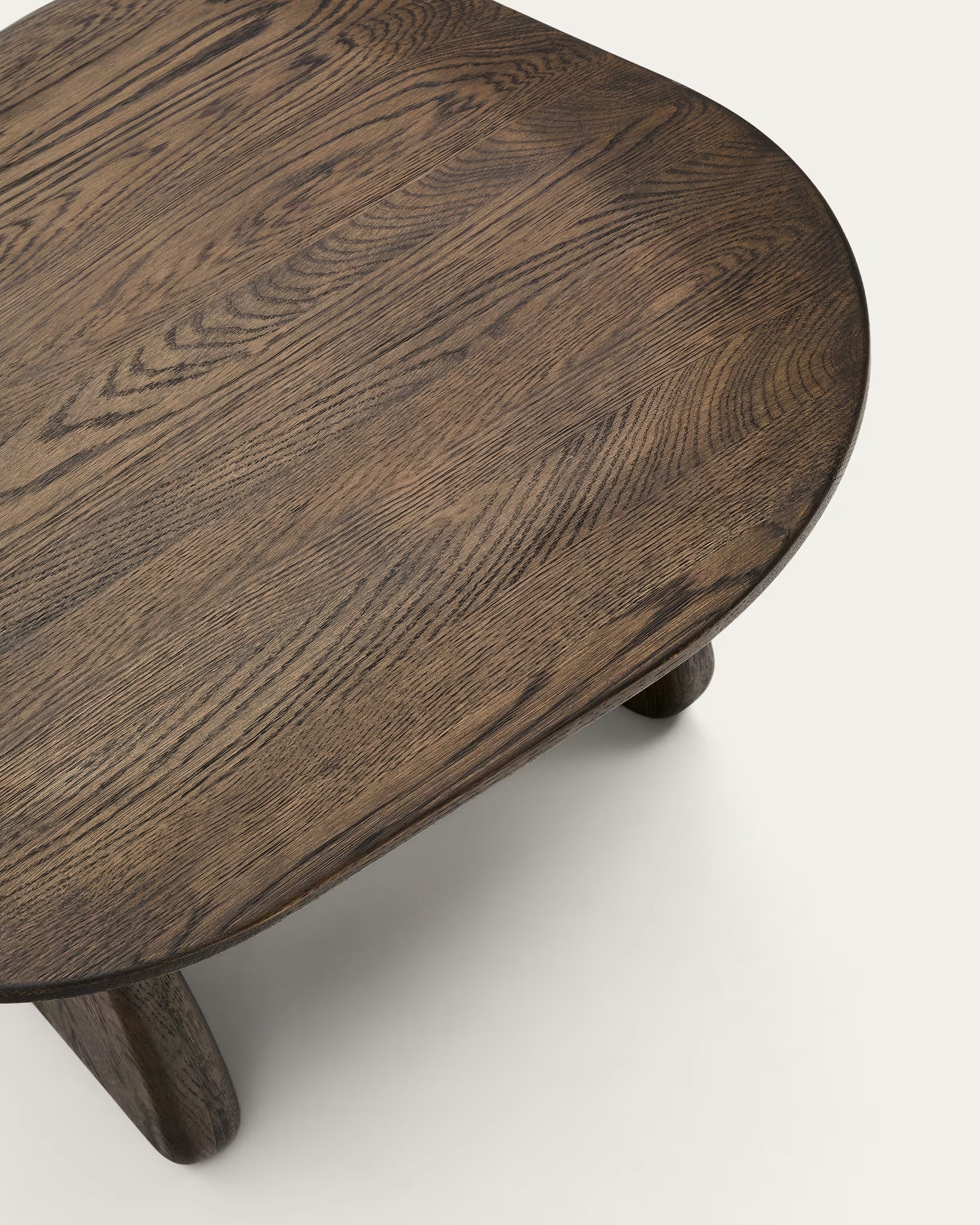 Pirita side table made of solid oak, with a dark finish, 70.6 x 70 cm, 100% FSC certified.