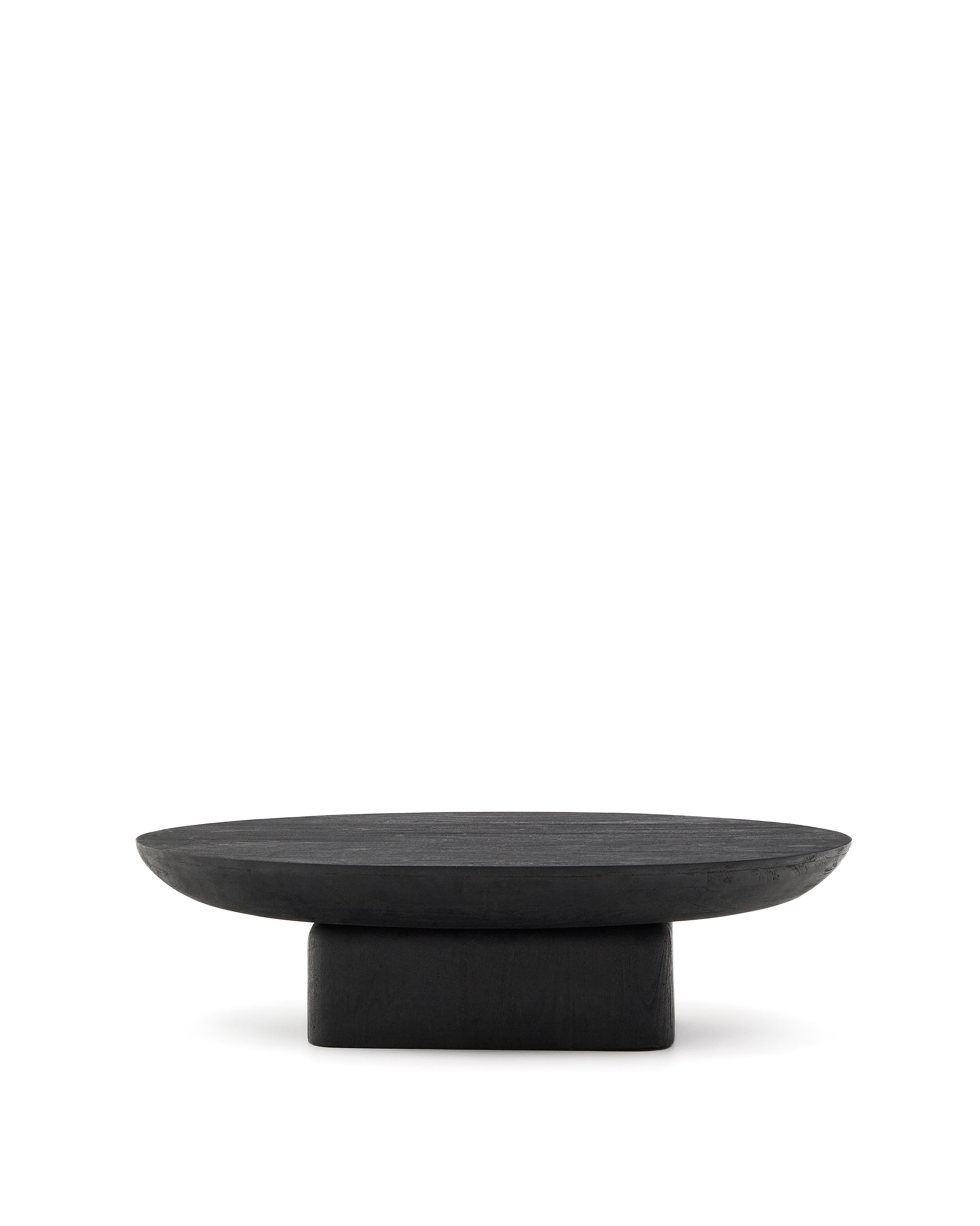 Ovak coffee table in solid acacia wood with black finish FSC 100% 140 x 70cm - Product Image