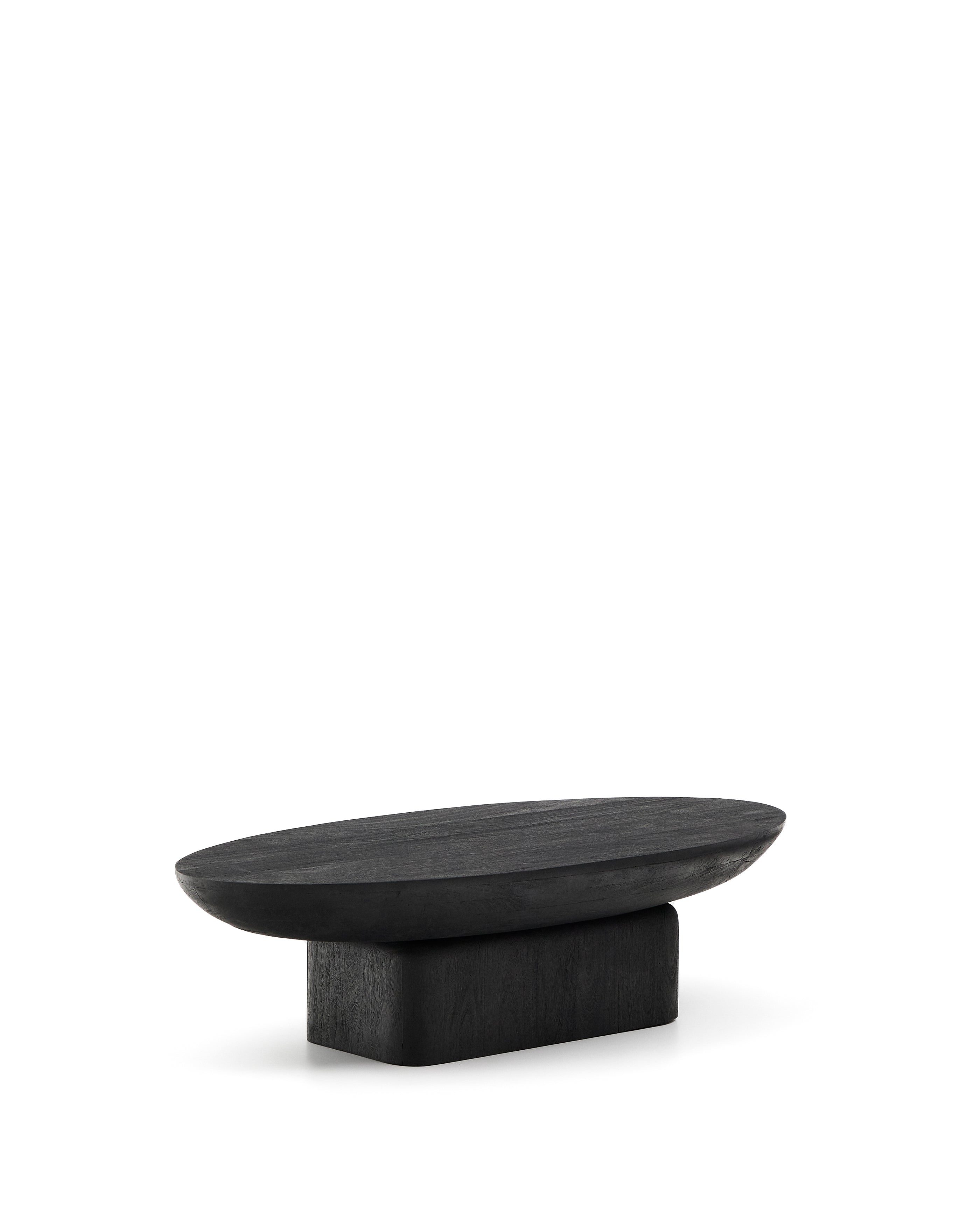 Ovak coffee table in solid acacia wood with black finish FSC 100% 140 x 70cm - Product Image