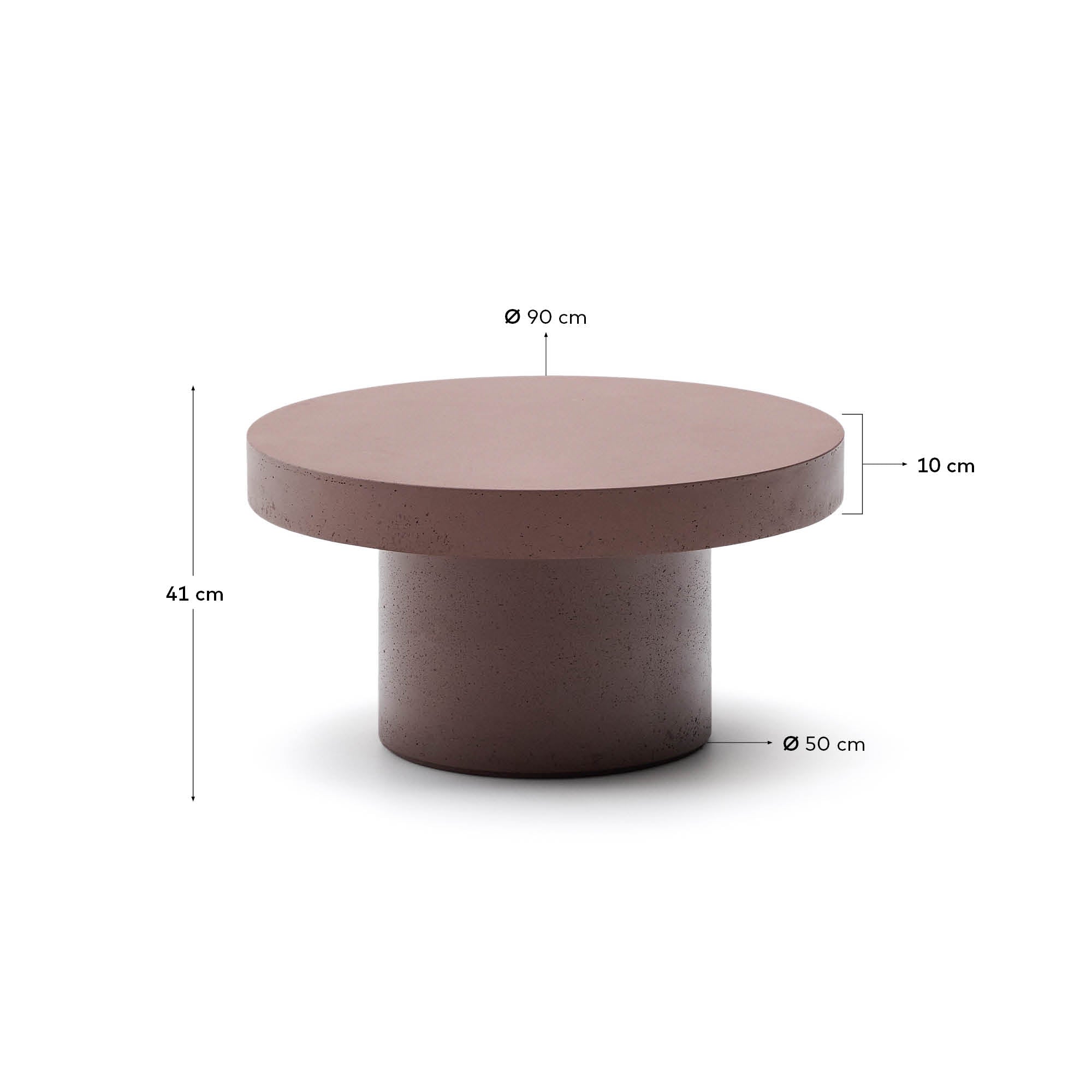Aiguablava terracotta cement coffee table Ø90cm - Measurements