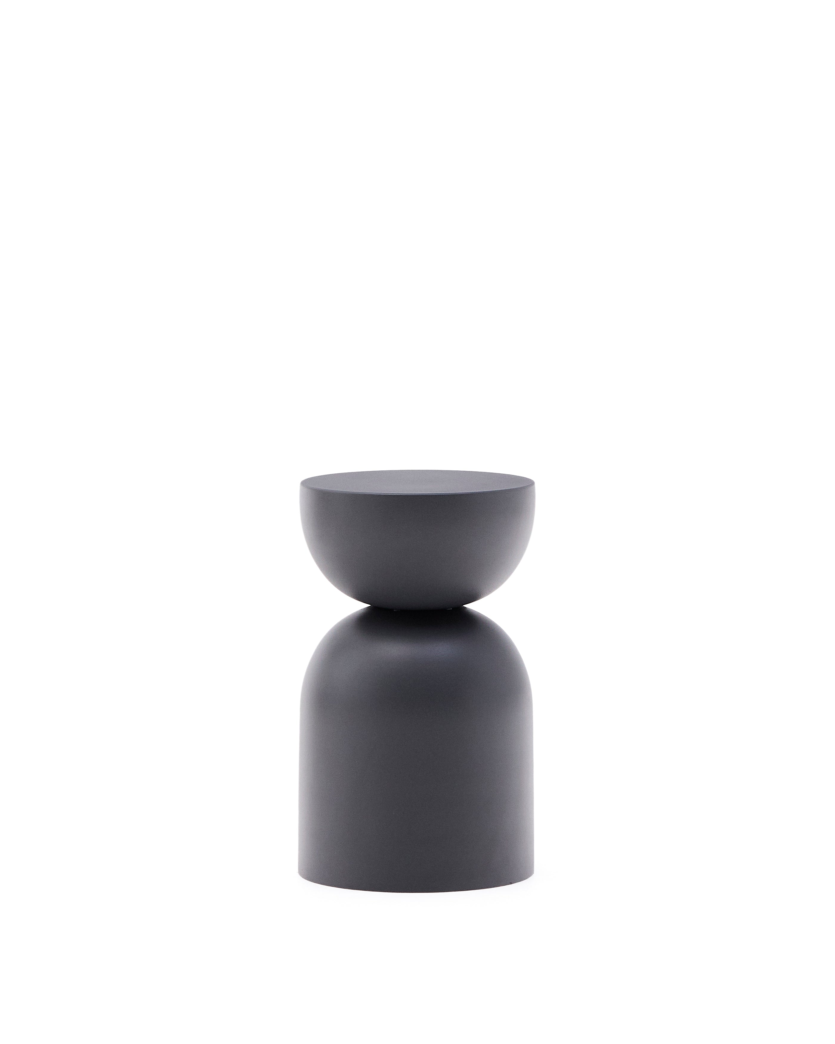 Side table Rachell made of metal with a grey painted finish Ø30 cm - Product Image