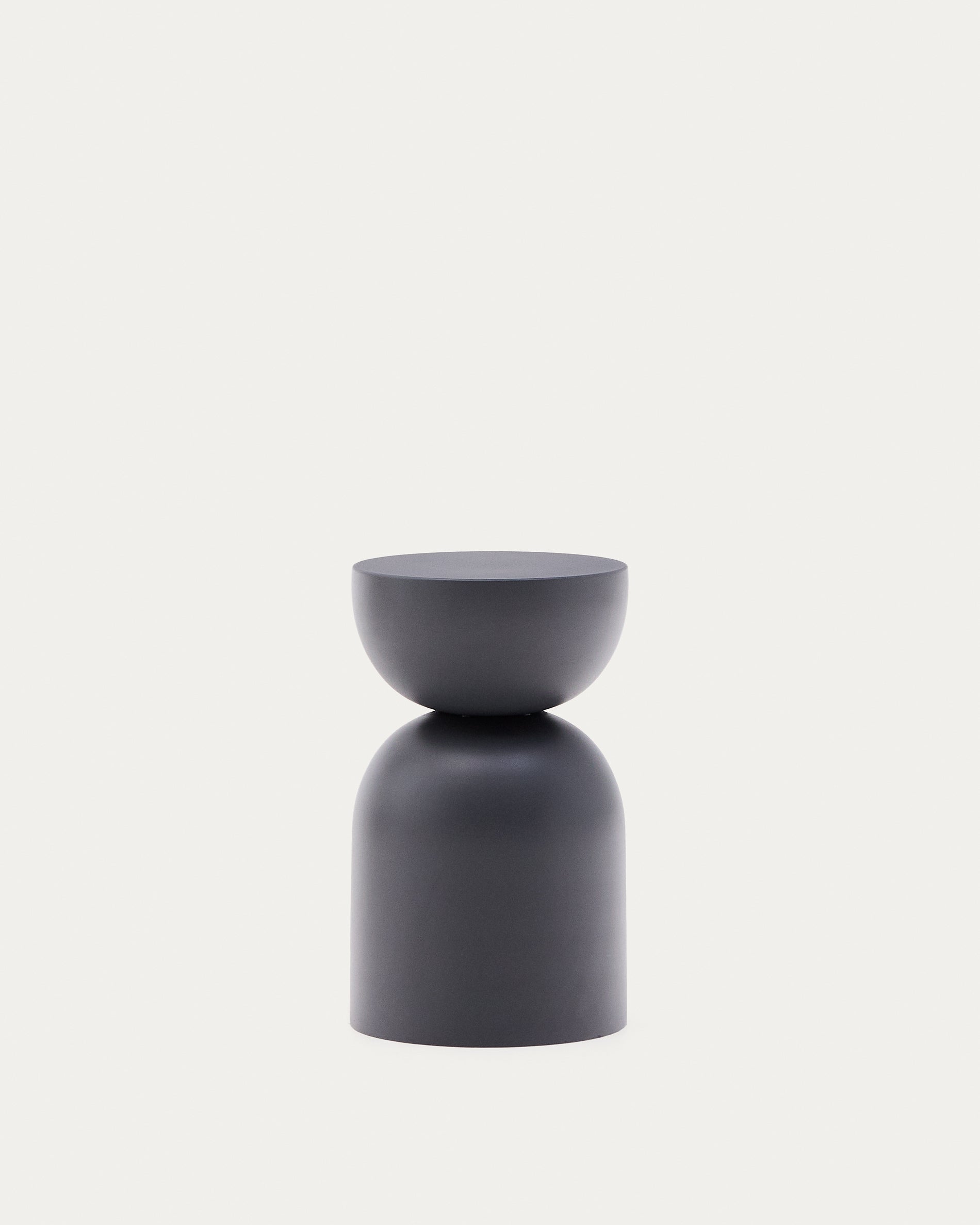 Side table Rachell made of metal with a grey painted finish Ø30 cm - Product View