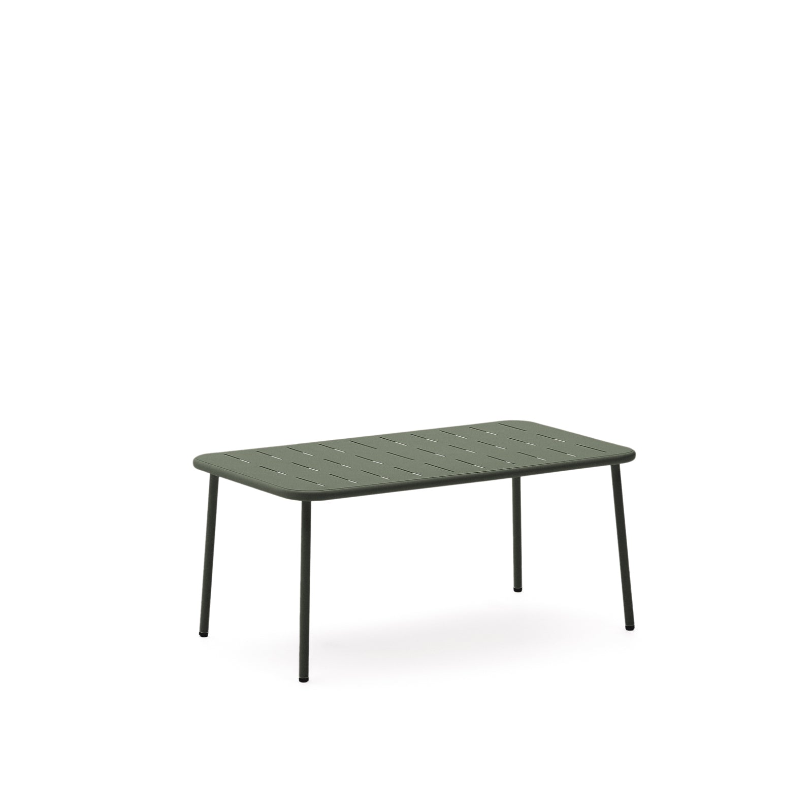Zivia outdoor coffee table in green galvanised steel 90 x 50cm - Product Image