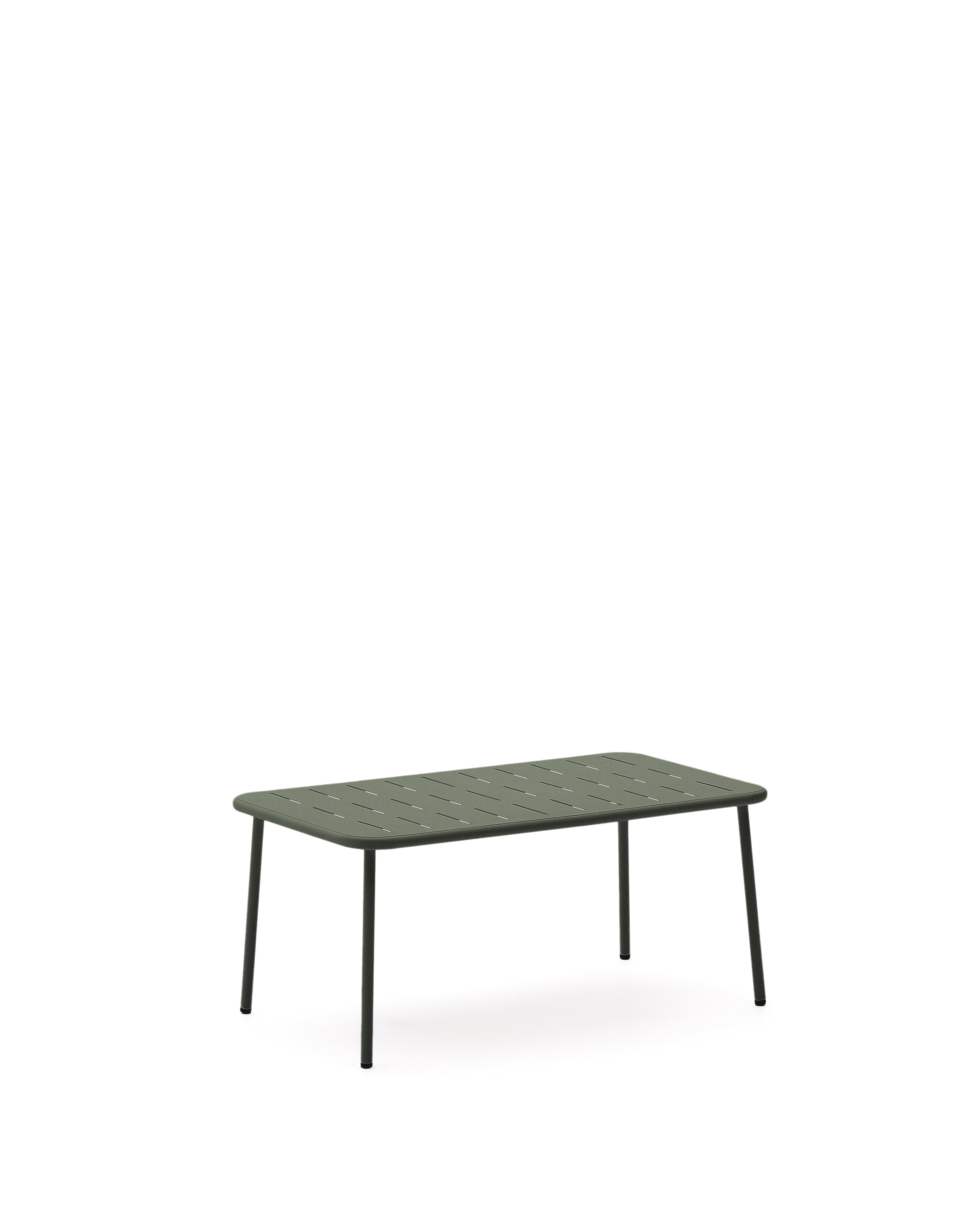 Zivia outdoor coffee table in green galvanised steel 90 x 50cm - Product Image