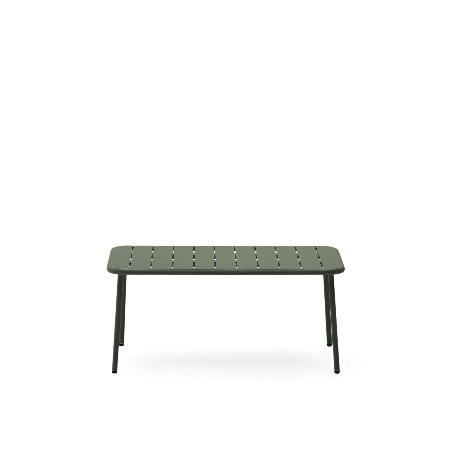 Zivia outdoor coffee table in green galvanised steel 90 x 50cm - Product Image
