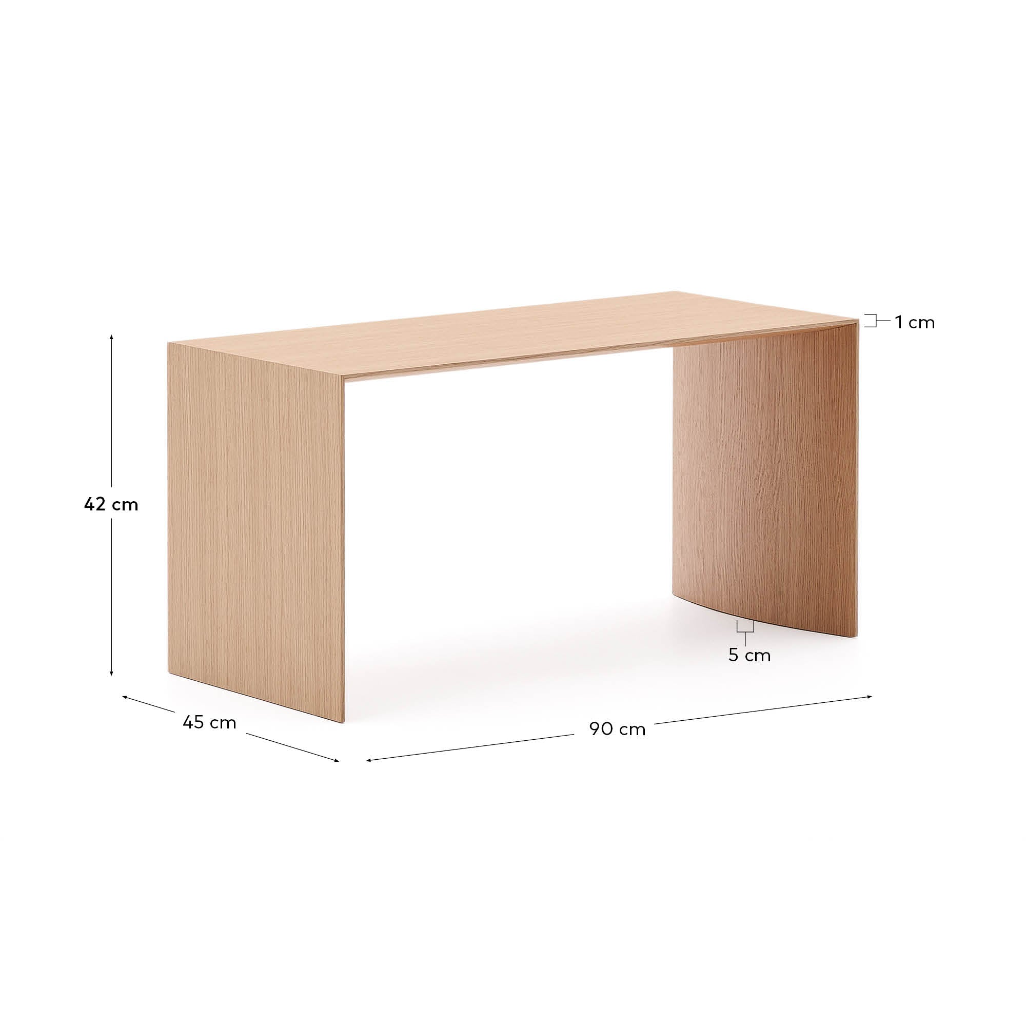 Litto oak veneer FSC Mix Credit coffee table, 90 x 45 cm - Measurements