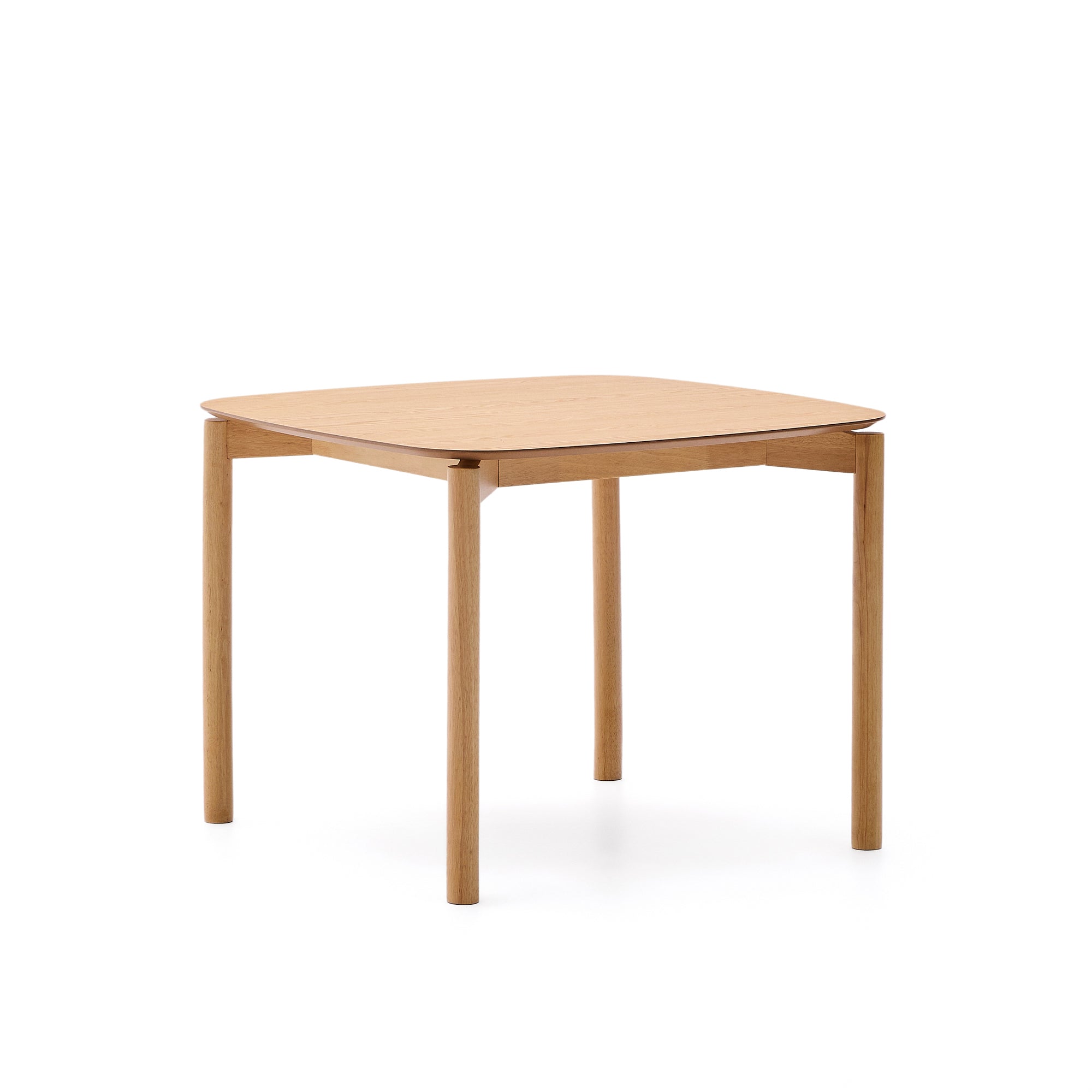 Indara square table in ash veneer with natural finish 100 x 100 cm - Product Image