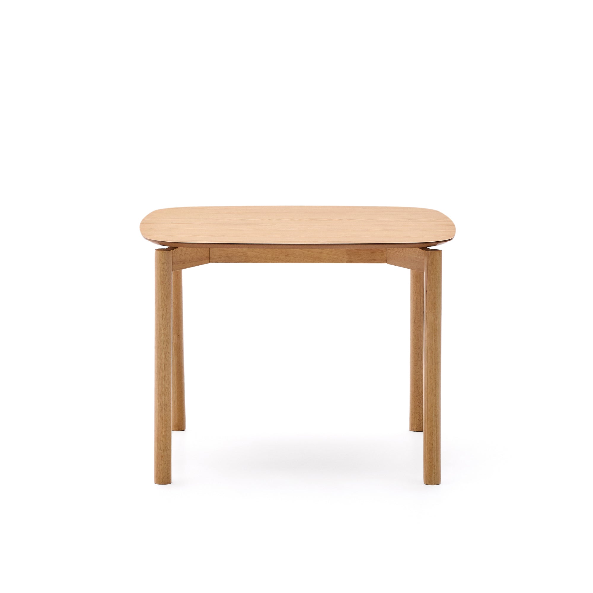 Indara square table in ash veneer with natural finish 100 x 100 cm - Product Image