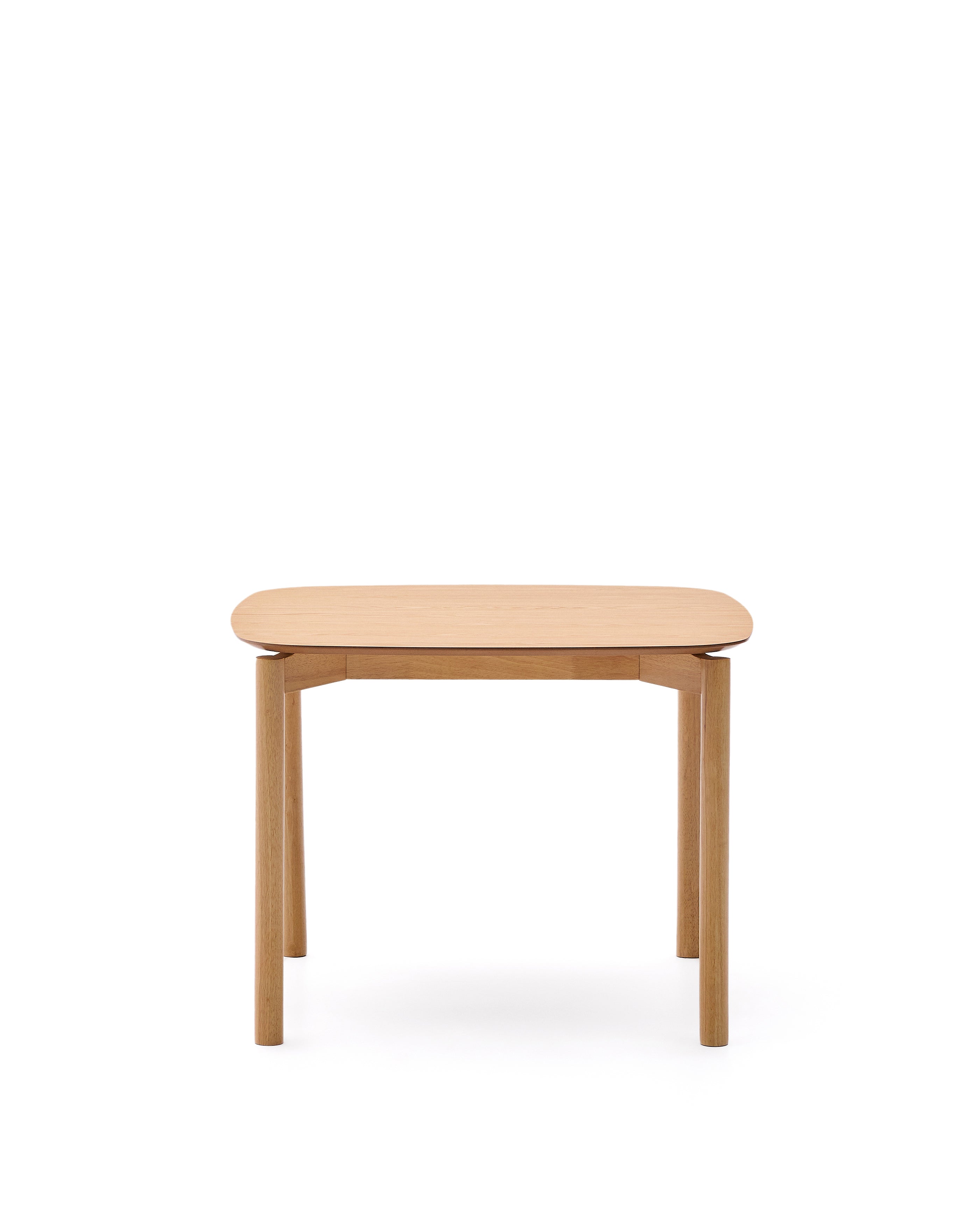 Indara square table in ash veneer with natural finish 100 x 100 cm - Product Image
