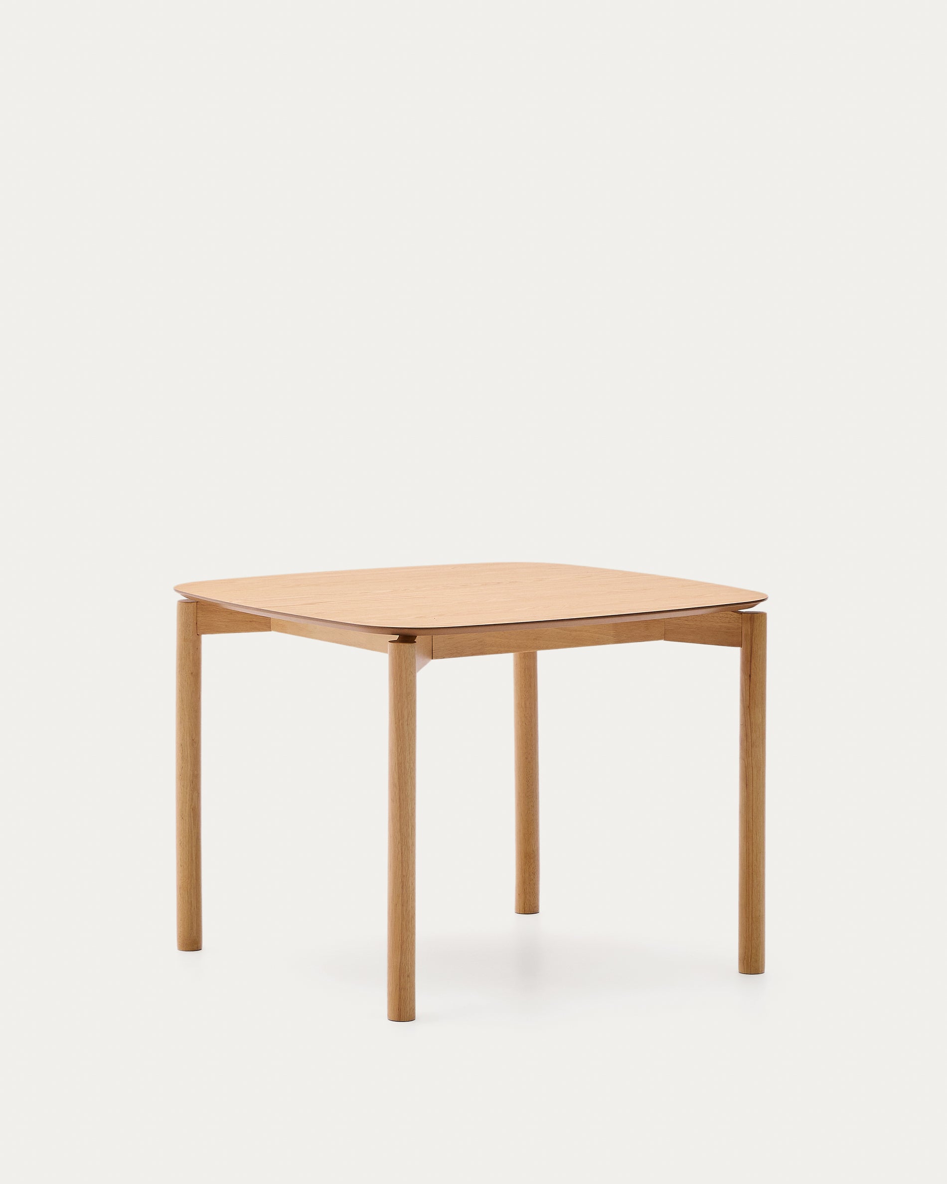 Indara square table in ash veneer with natural finish 100 x 100 cm - Product View