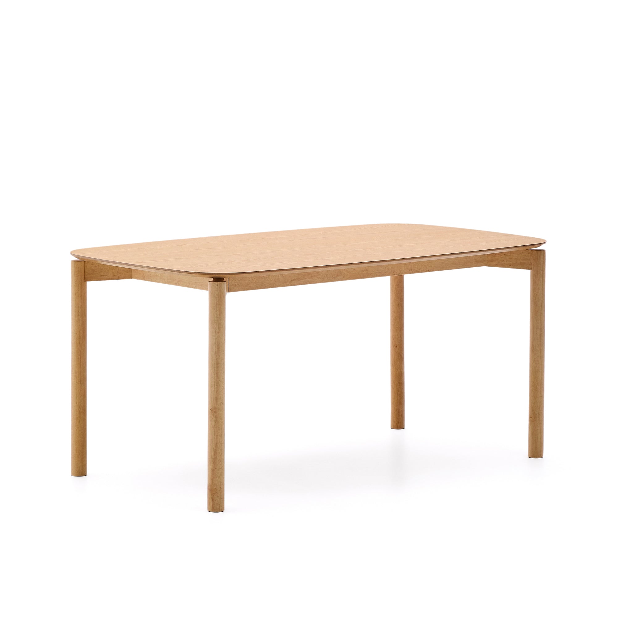 Indara table in ash veneer with natural finish 160 x 90 cm - Product Image