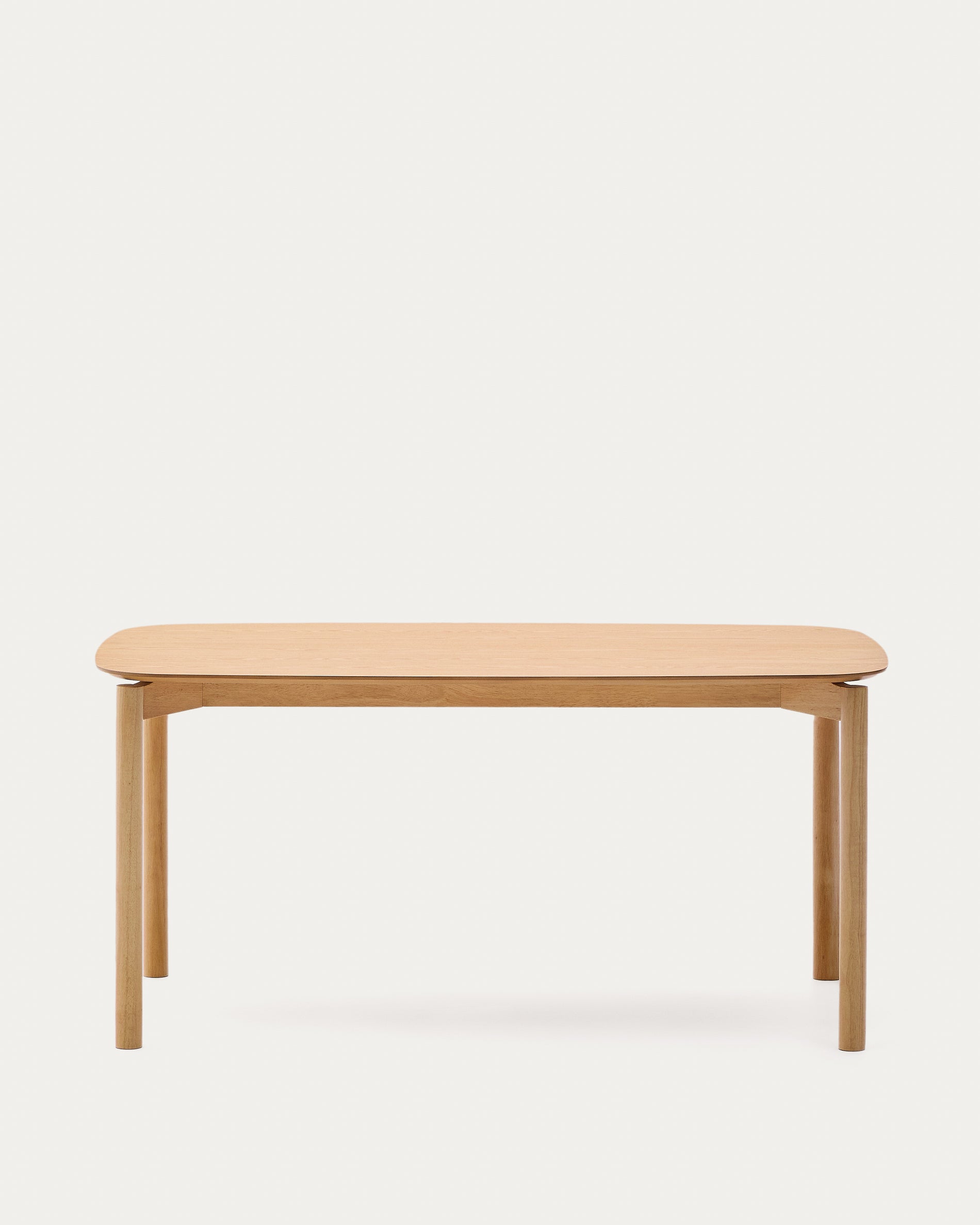Indara table in ash veneer with natural finish 160 x 90 cm - Product View