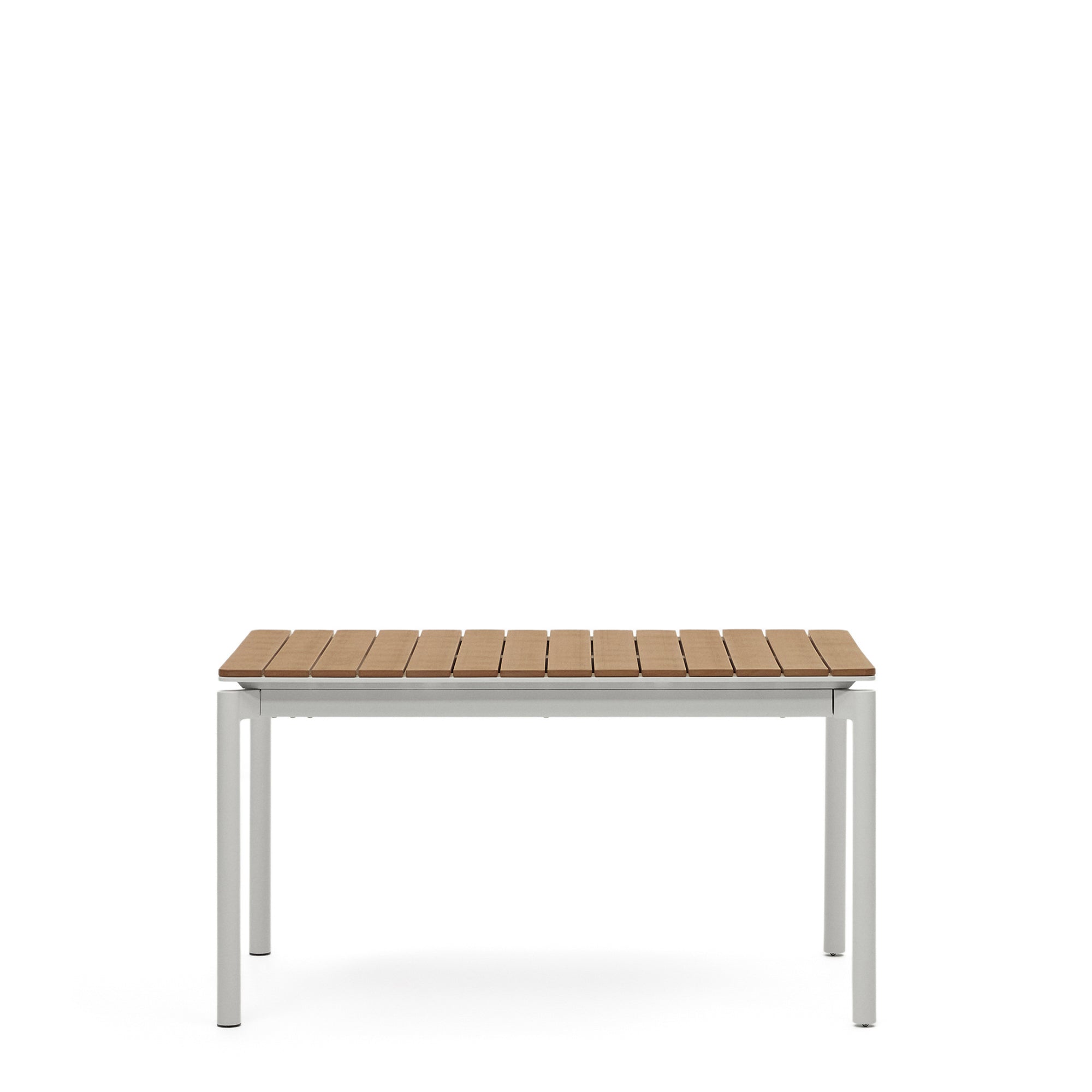 Canyelles outdoor extendable table in polywood and aluminium in light grey 140 (200) x 90cm - Product Image