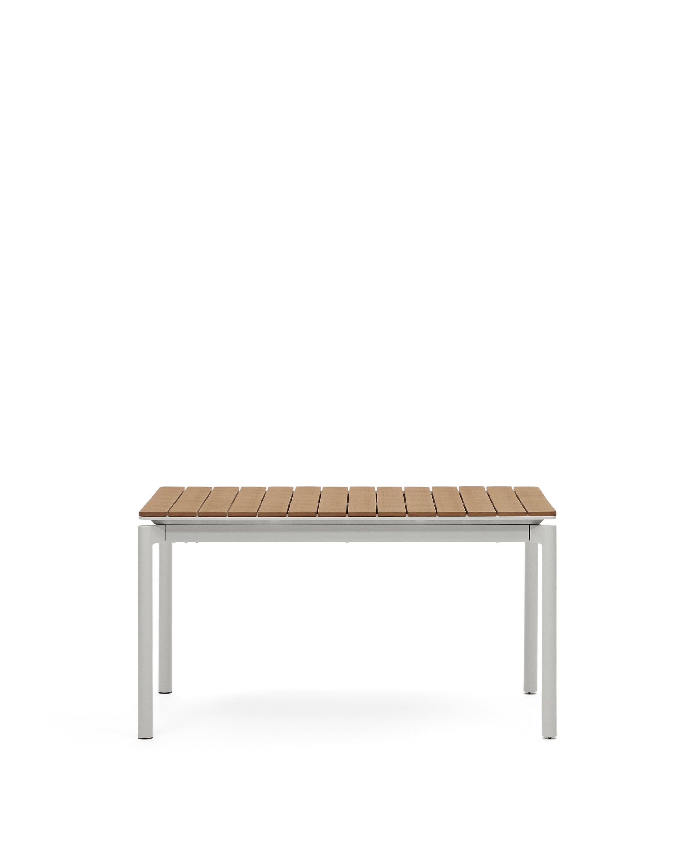 Canyelles outdoor extendable table in polywood and aluminium in light grey 140 (200) x 90cm - Product Image