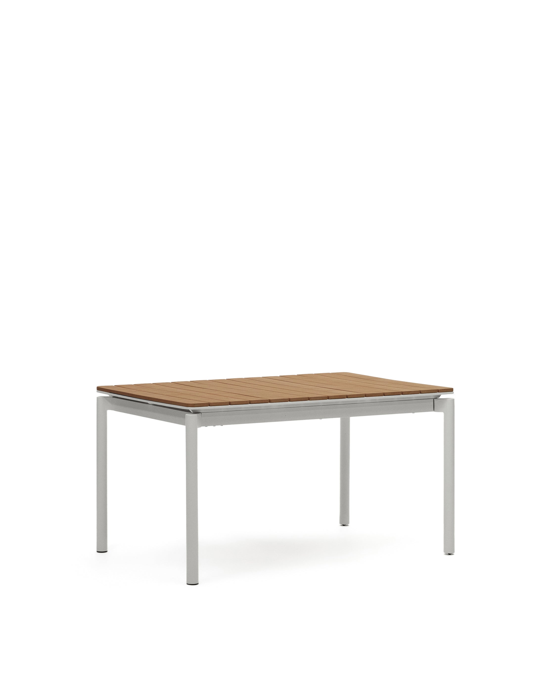 Canyelles outdoor extendable table in polywood and aluminium in light grey 140 (200) x 90cm - Product Image