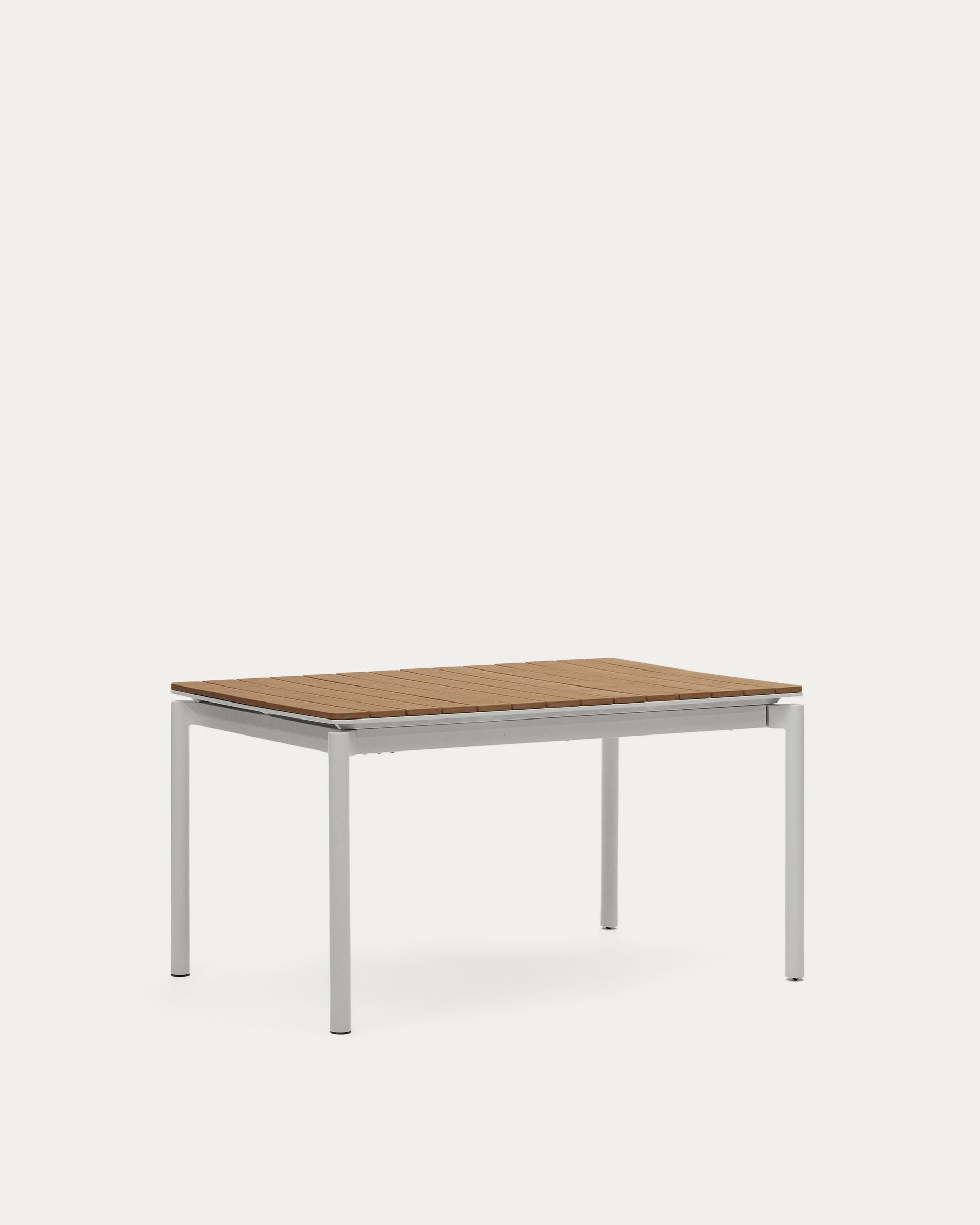 Canyelles outdoor extendable table in polywood and aluminium in light grey 140 (200) x 90cm - Product View