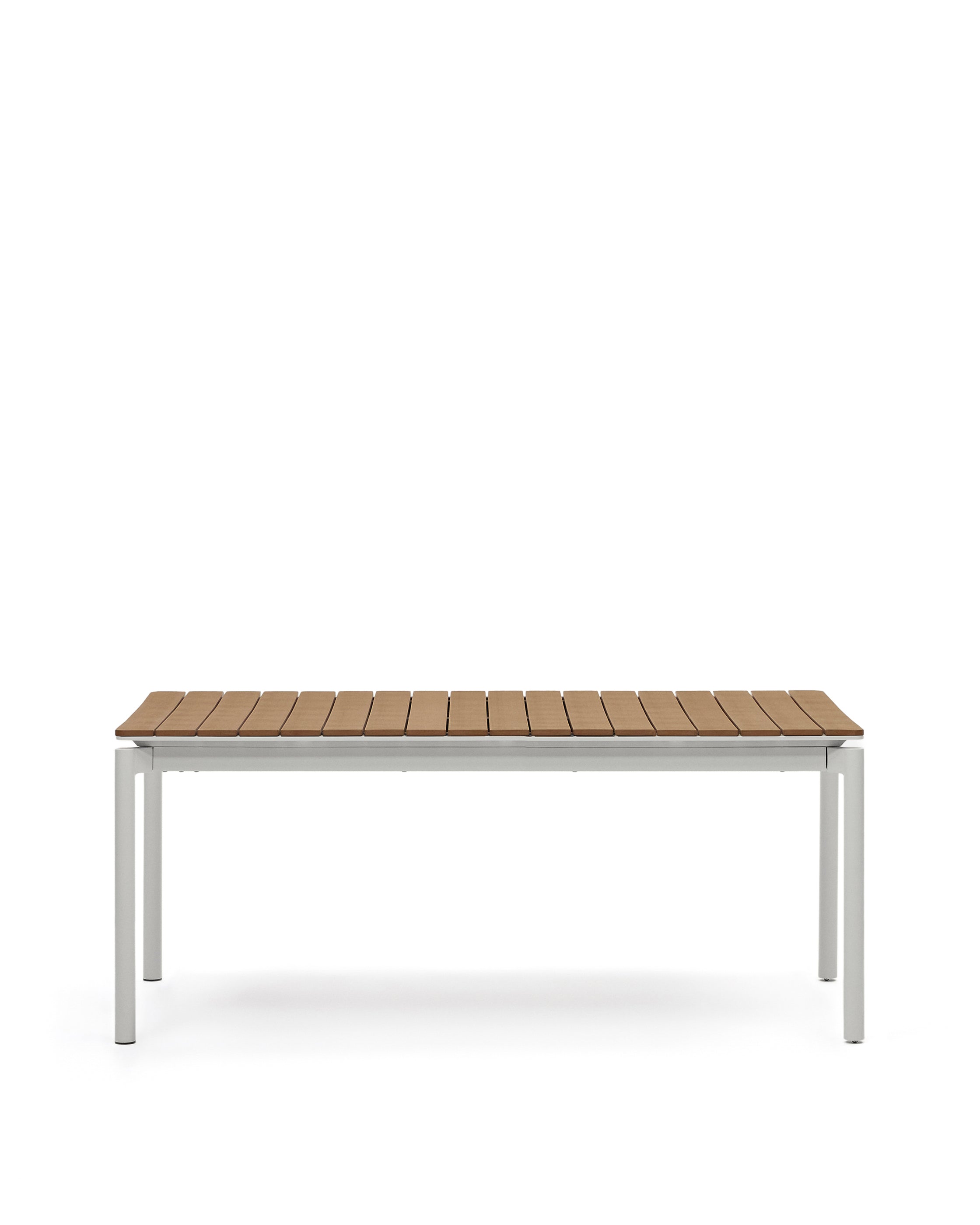 Canyelles outdoor extendable table in polywood and aluminium in light grey 180 (240) x 100cm - Product Image