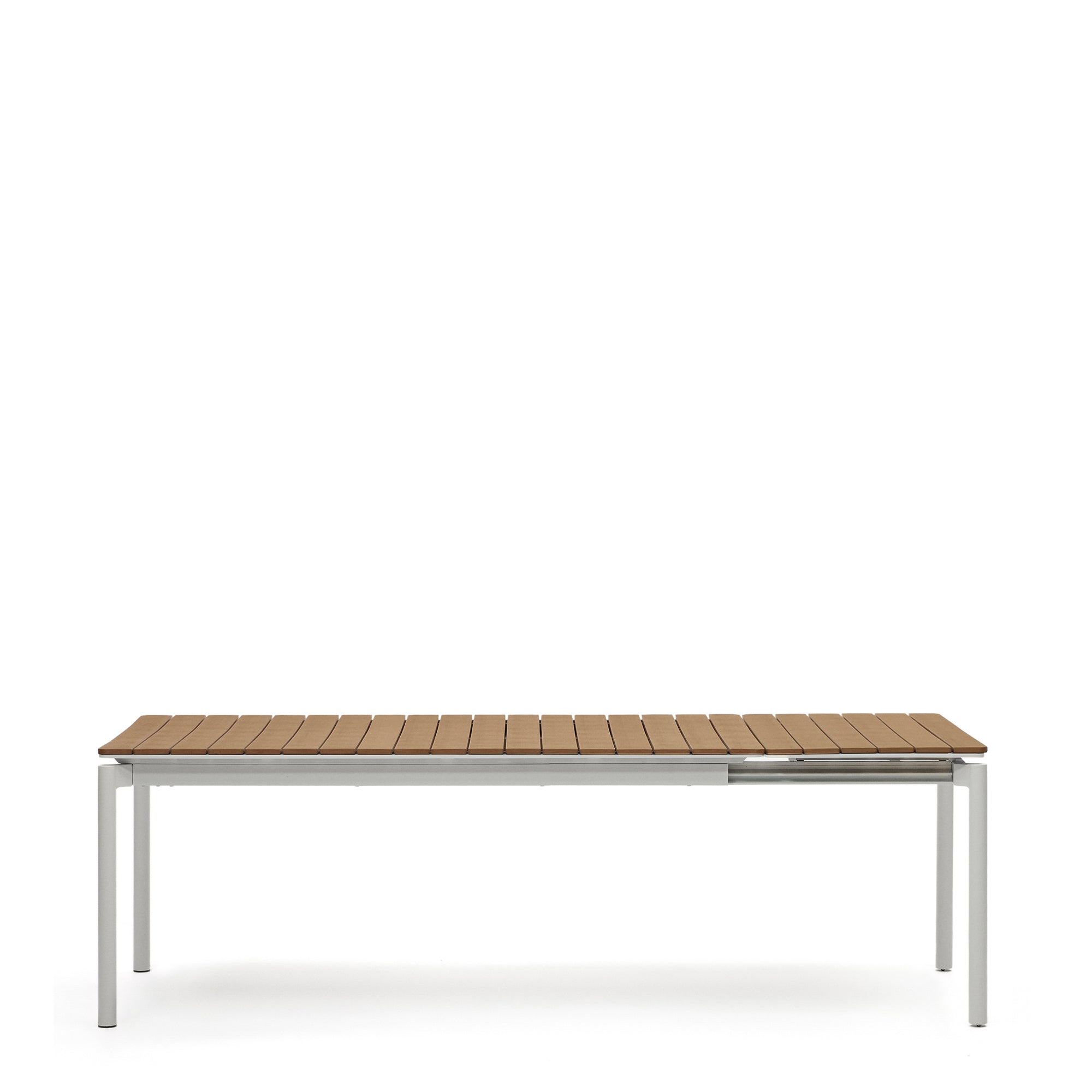 Canyelles outdoor extendable table in polywood and aluminium in light grey 180 (240) x 100cm - Product Image