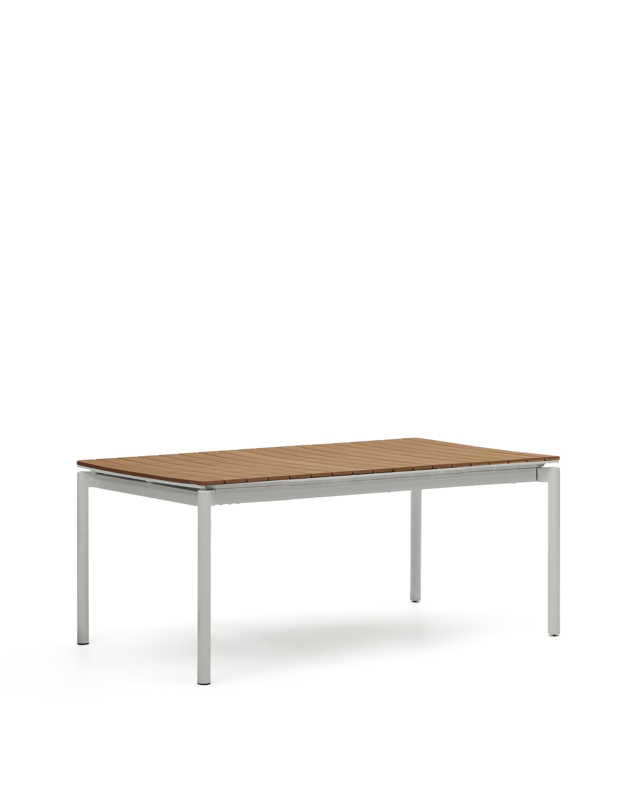 Canyelles outdoor extendable table in polywood and aluminium in light grey 180 (240) x 100cm - Product Image
