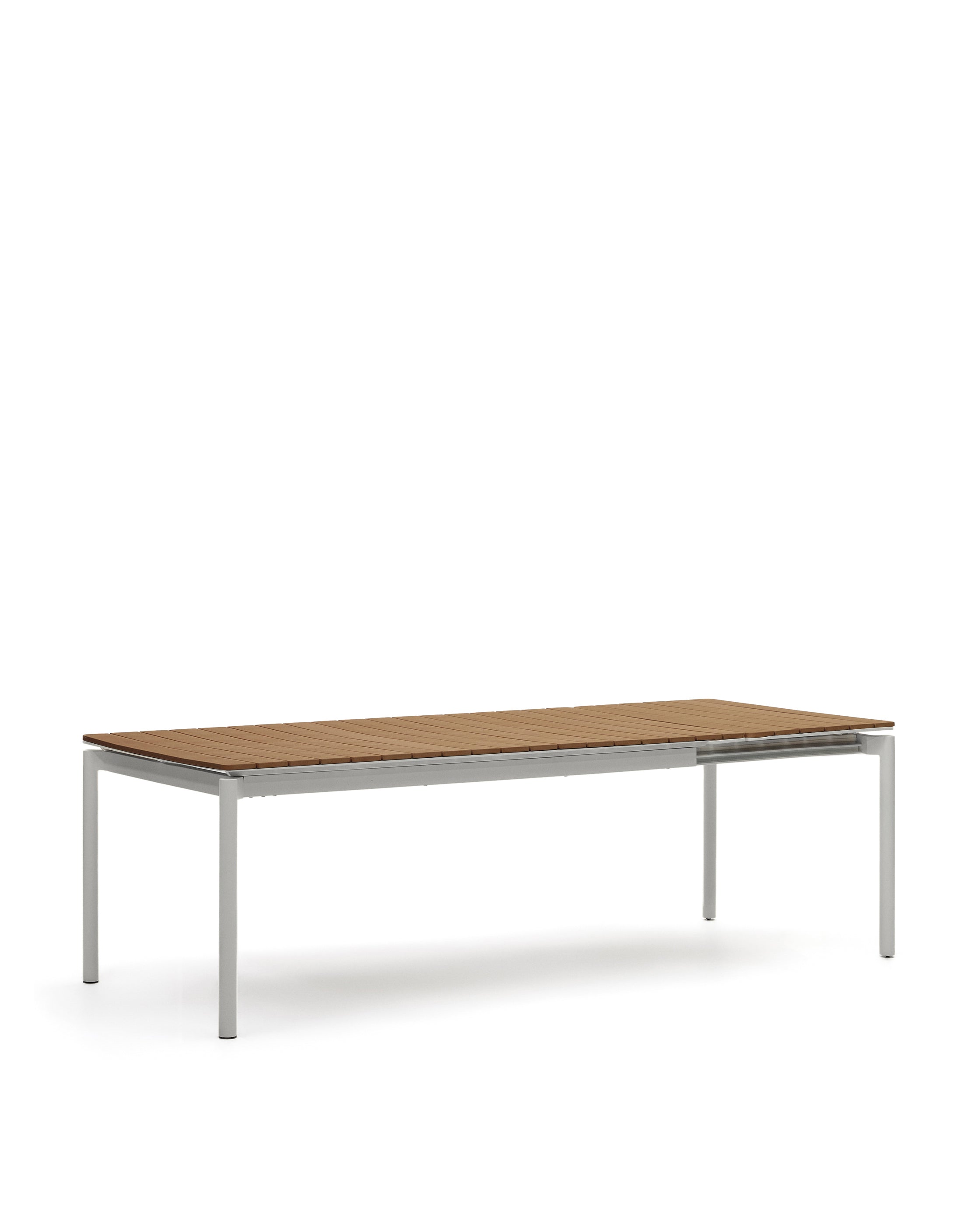 Canyelles outdoor extendable table in polywood and aluminium in light grey 180 (240) x 100cm - Product Image
