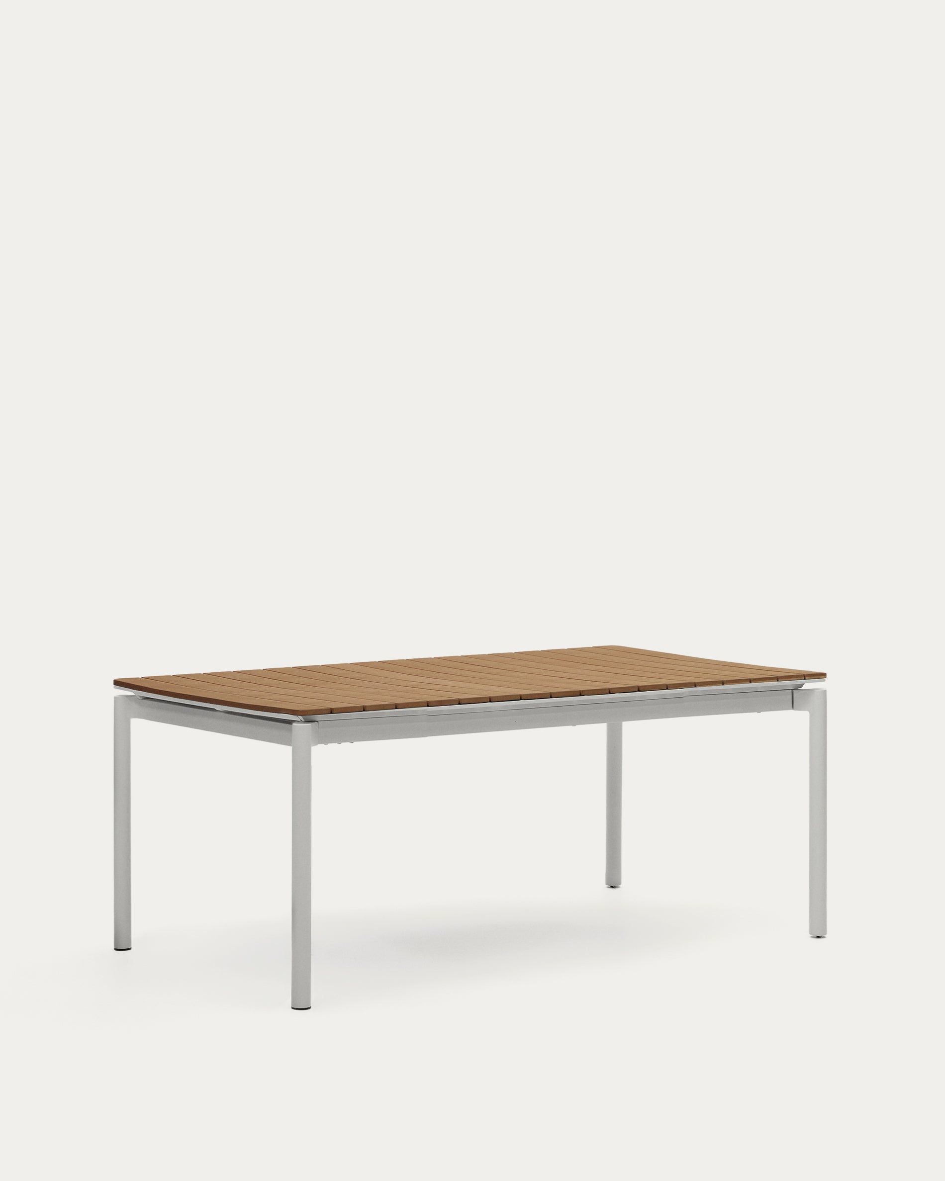 Canyelles outdoor extendable table in polywood and aluminium in light grey 180 (240) x 100cm - Product View