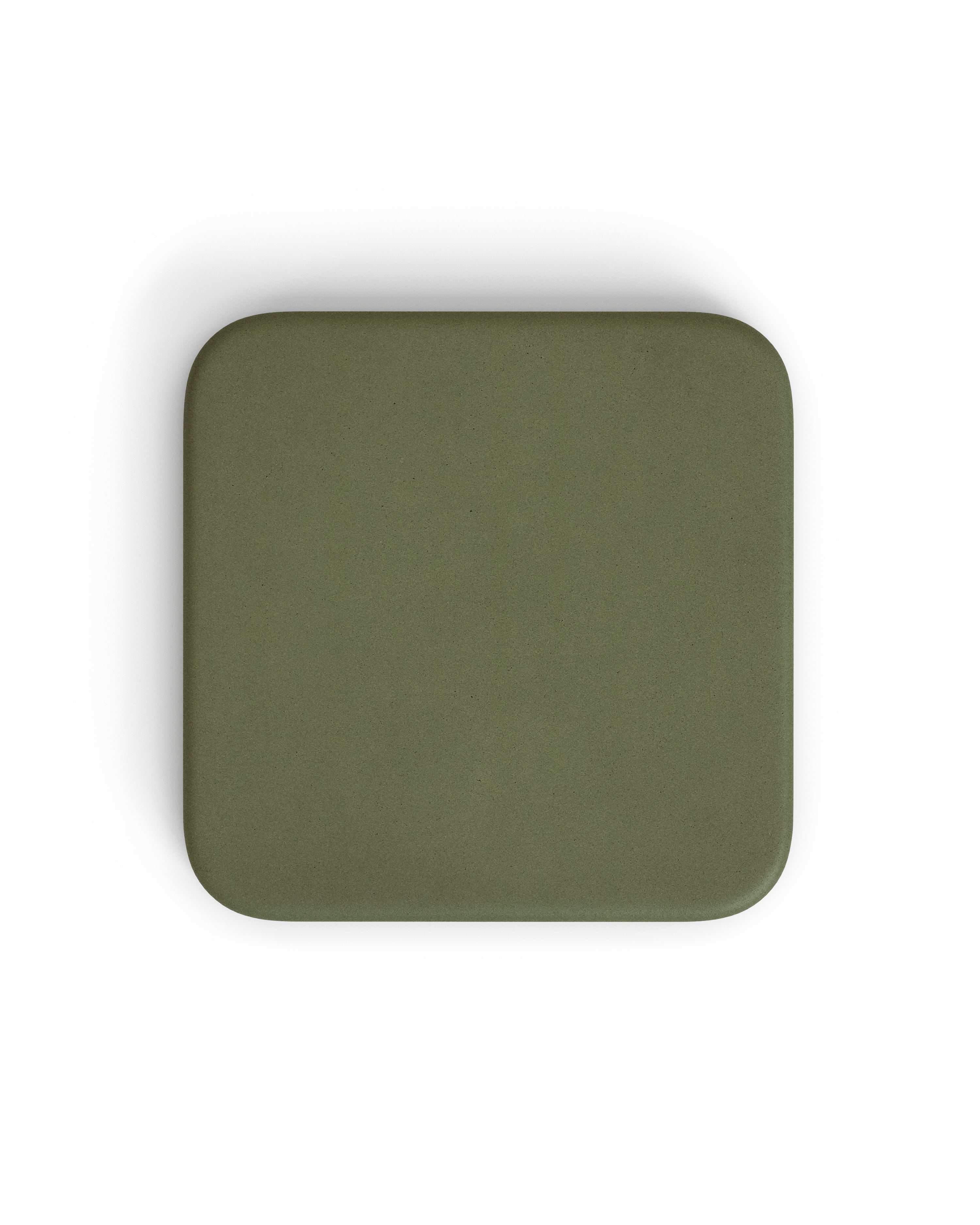 Esilda outdoor table with green cement top 70x70cm and green steel base Ø55x72cm - Product Image