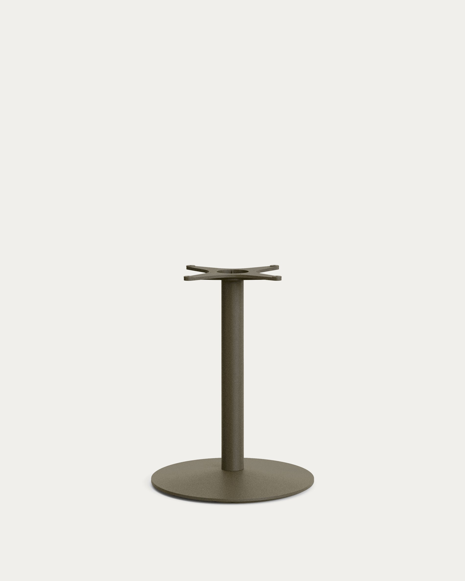 Esilda outdoor table with green cement top 70x70cm and green steel base Ø55x72cm - Product View