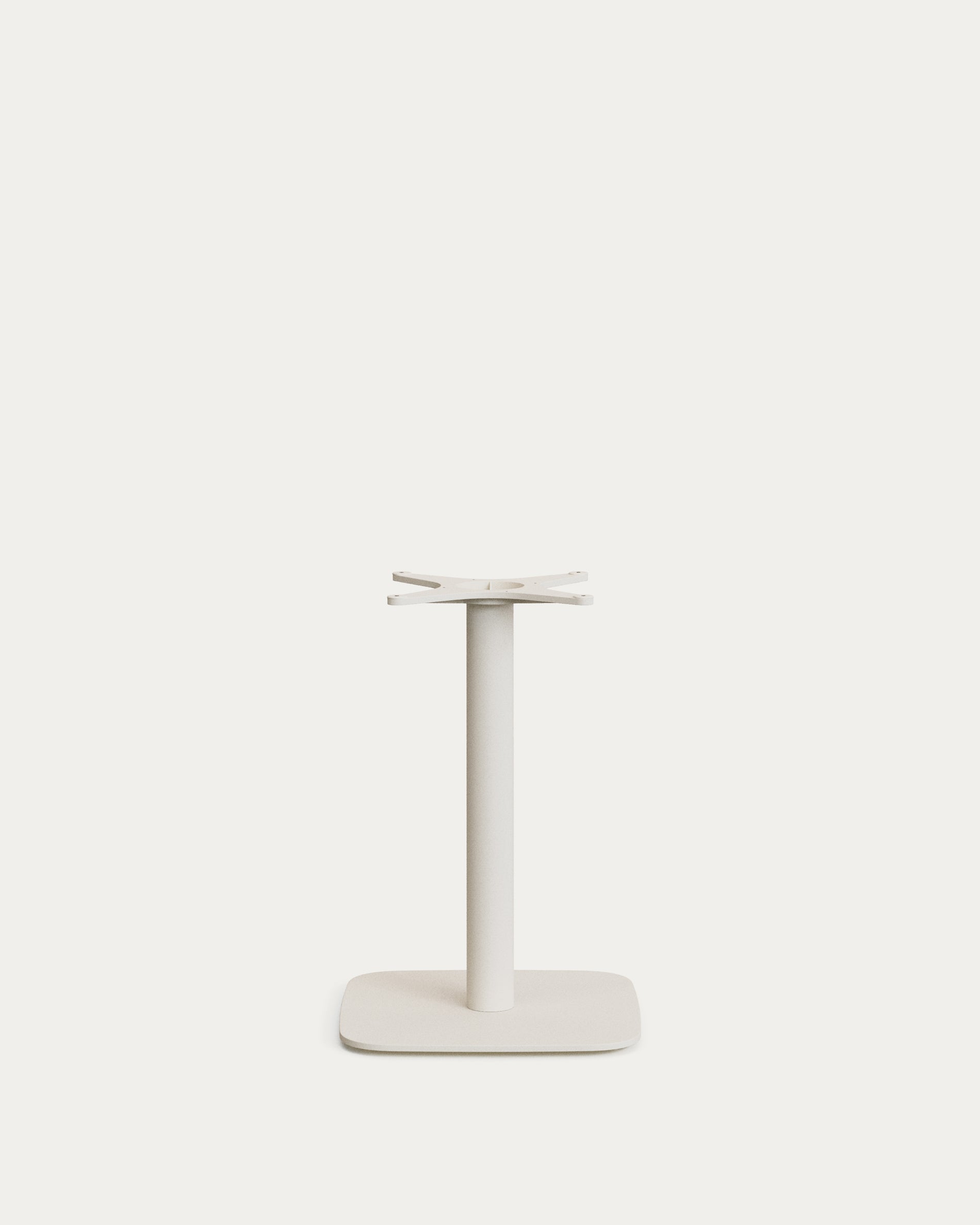 Dina outdoor round table with white cement top Ø70cm and white steel base 48x48x72cm - Product View