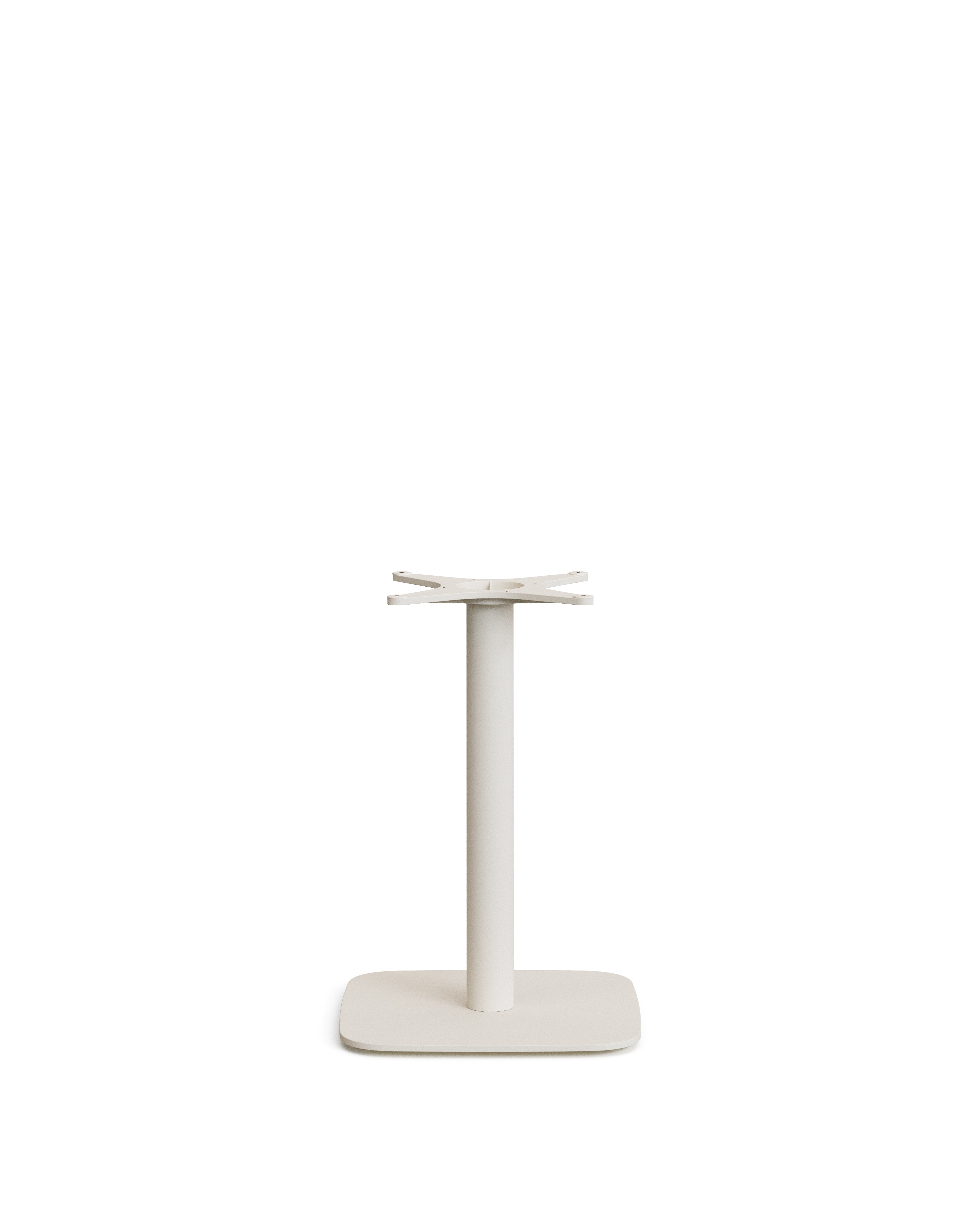 Dina outdoor table with white cement top 70x70cm and white steel base 48x48x72cm - Product Image