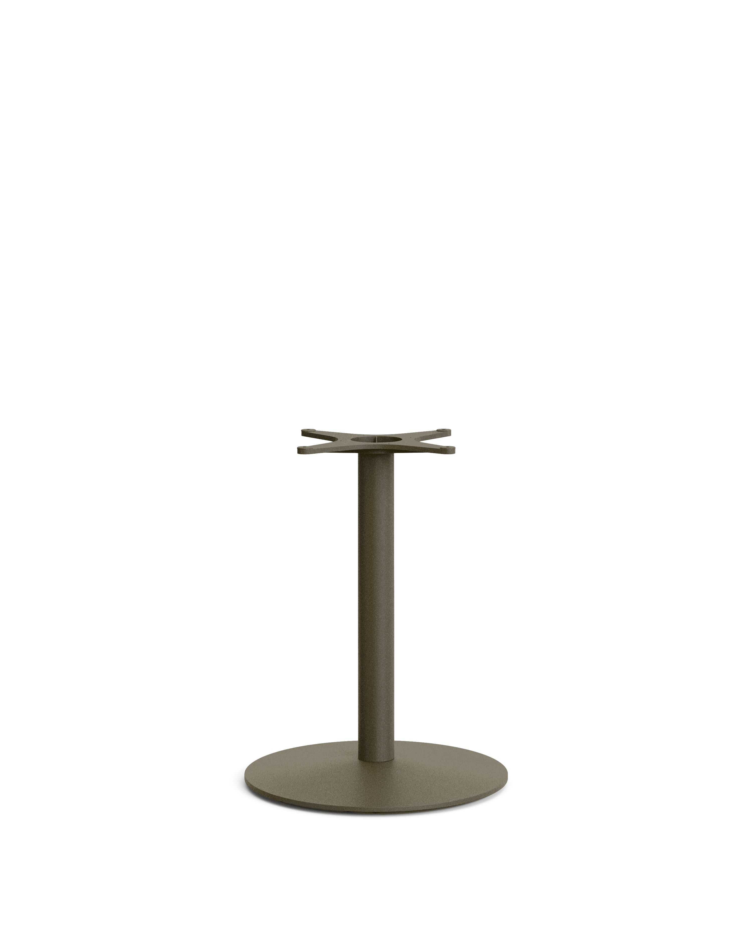 Esilda outdoor round table with FSC 100% acacia top Ø80cm and green steel base Ø55x72cm - Product Image