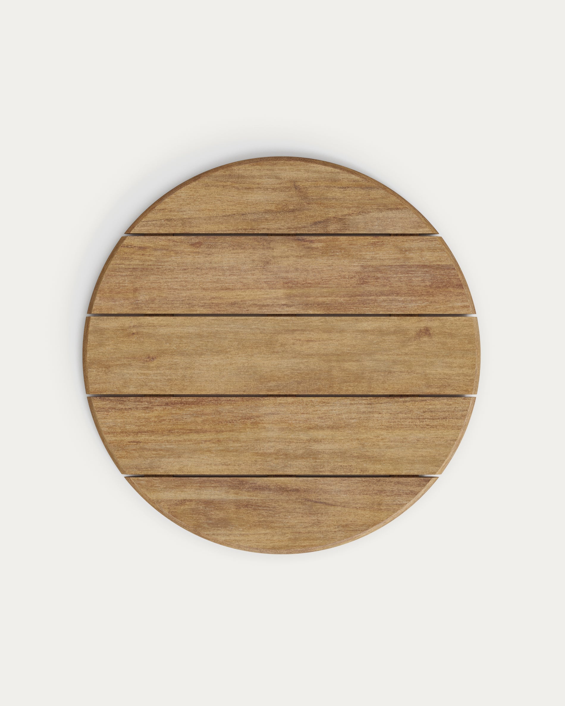 Esilda outdoor tall round table with FSC 100% acacia top Ø80cm and green steel base Ø55x96cm - Detail