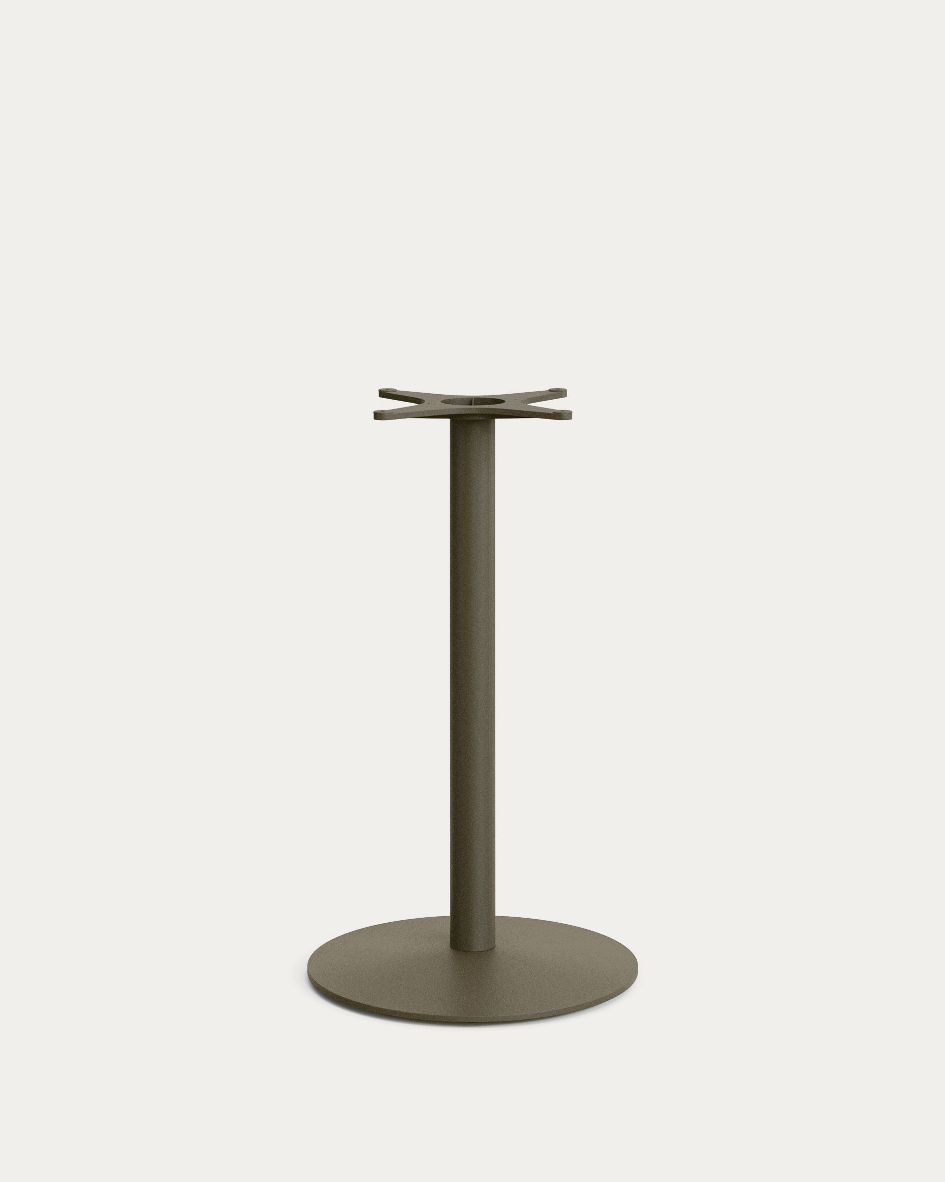 Esilda outdoor tall round table with FSC 100% acacia top Ø80cm and green steel base Ø55x96cm - Product View