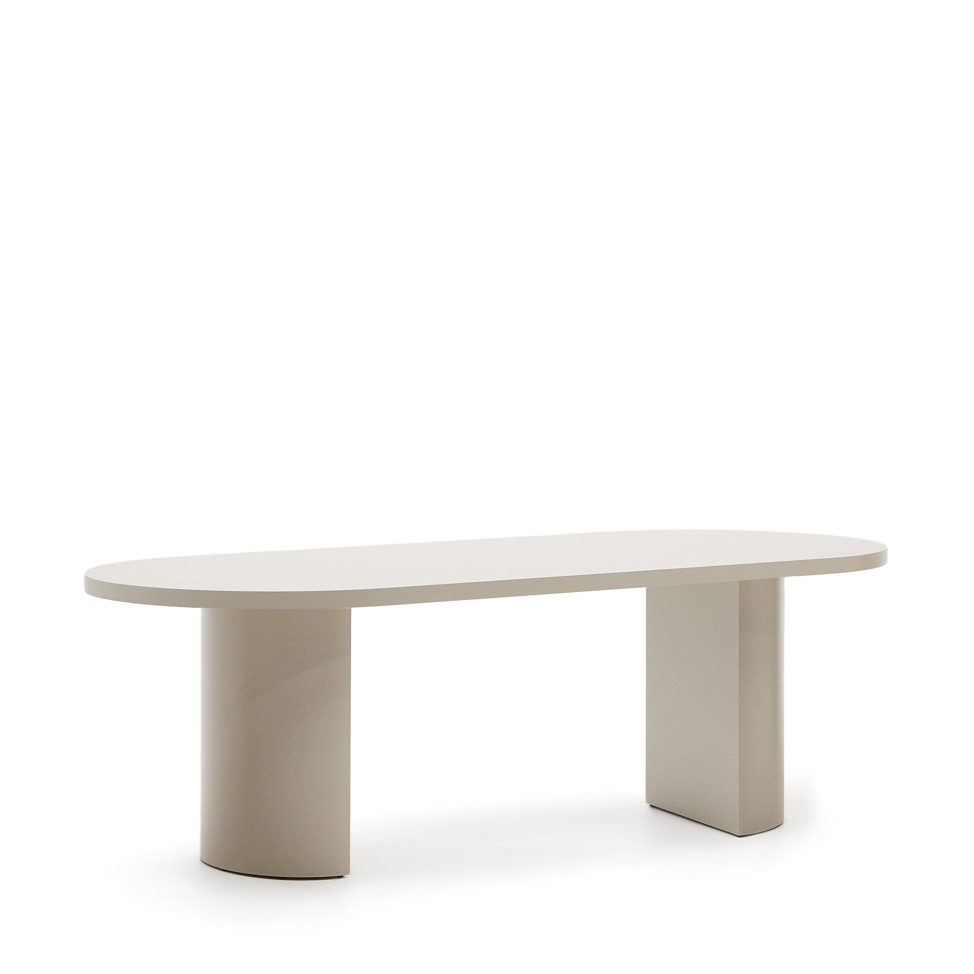 Nealy table in lacquered MDF, ecru finish, 240 x 100 cm