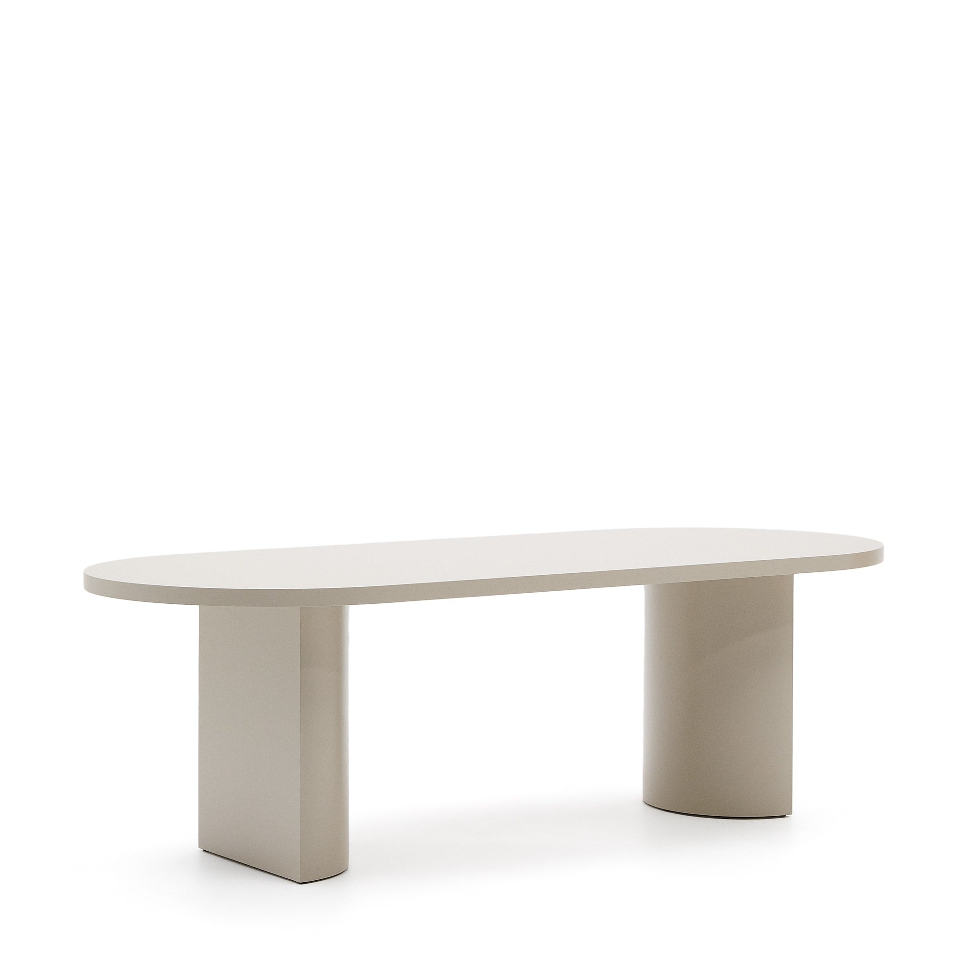 Nealy table in lacquered MDF, ecru finish, 240 x 100 cm