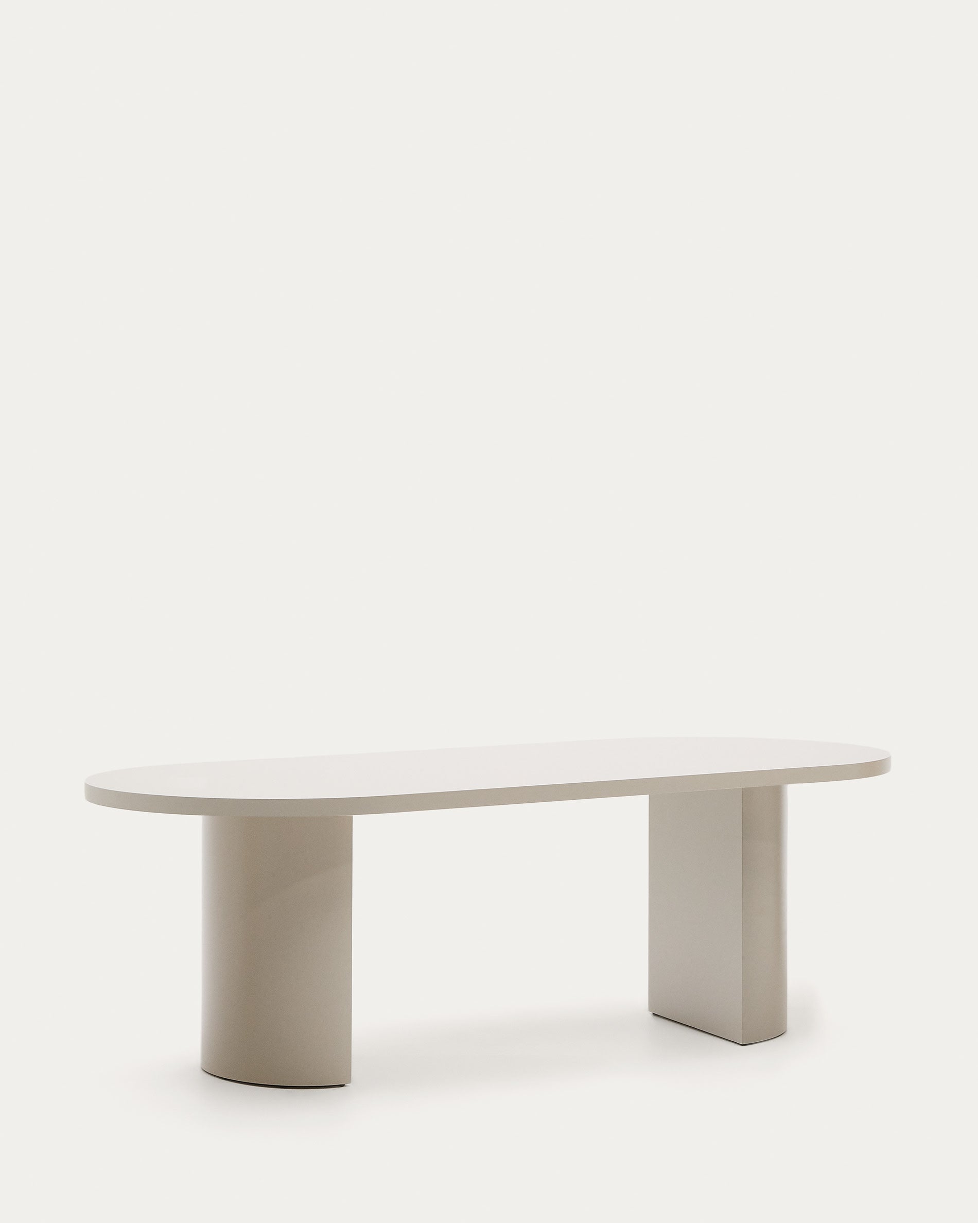 Nealy table in lacquered MDF, ecru finish, 240 x 100 cm