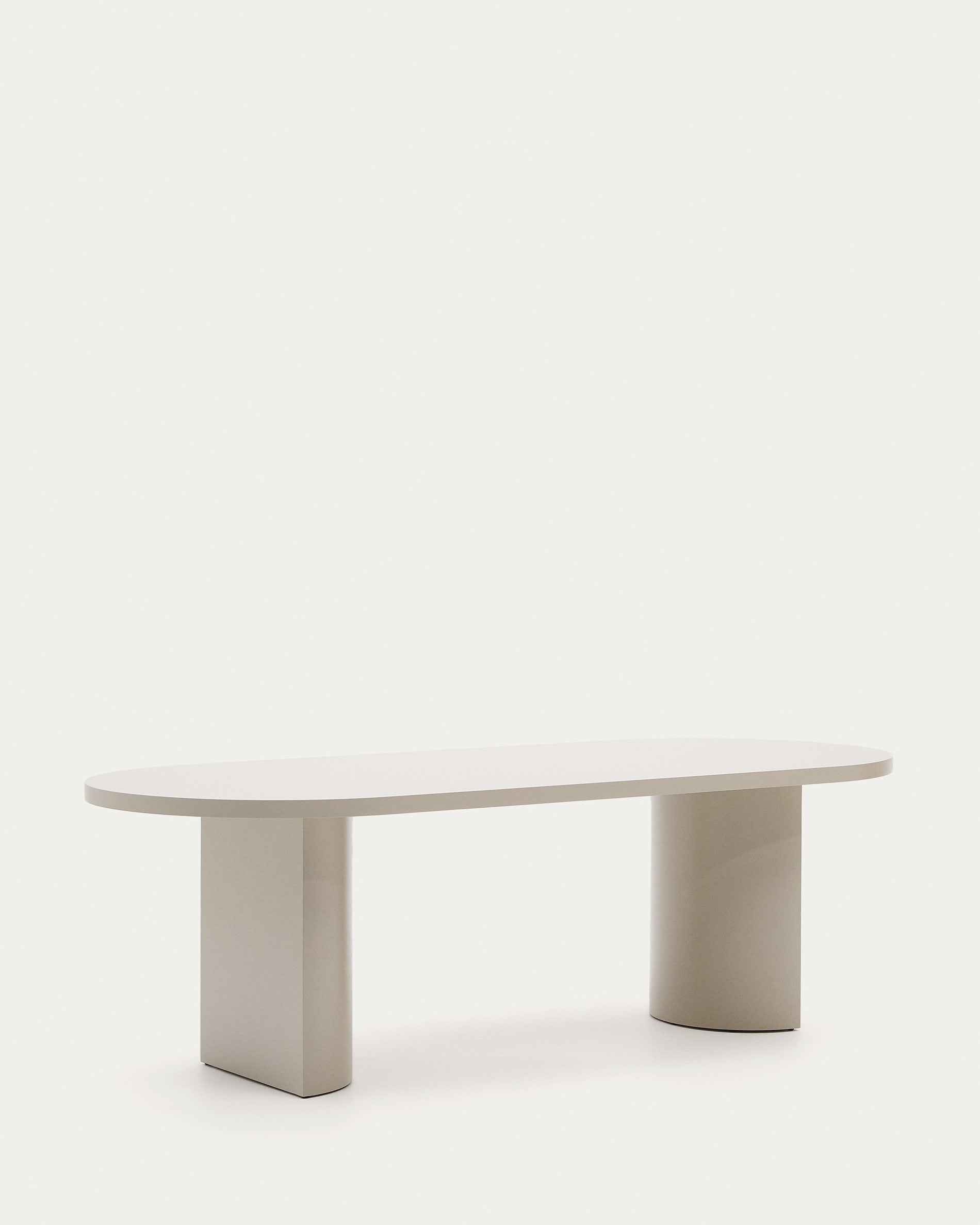 Nealy table in lacquered MDF, ecru finish, 240 x 100 cm