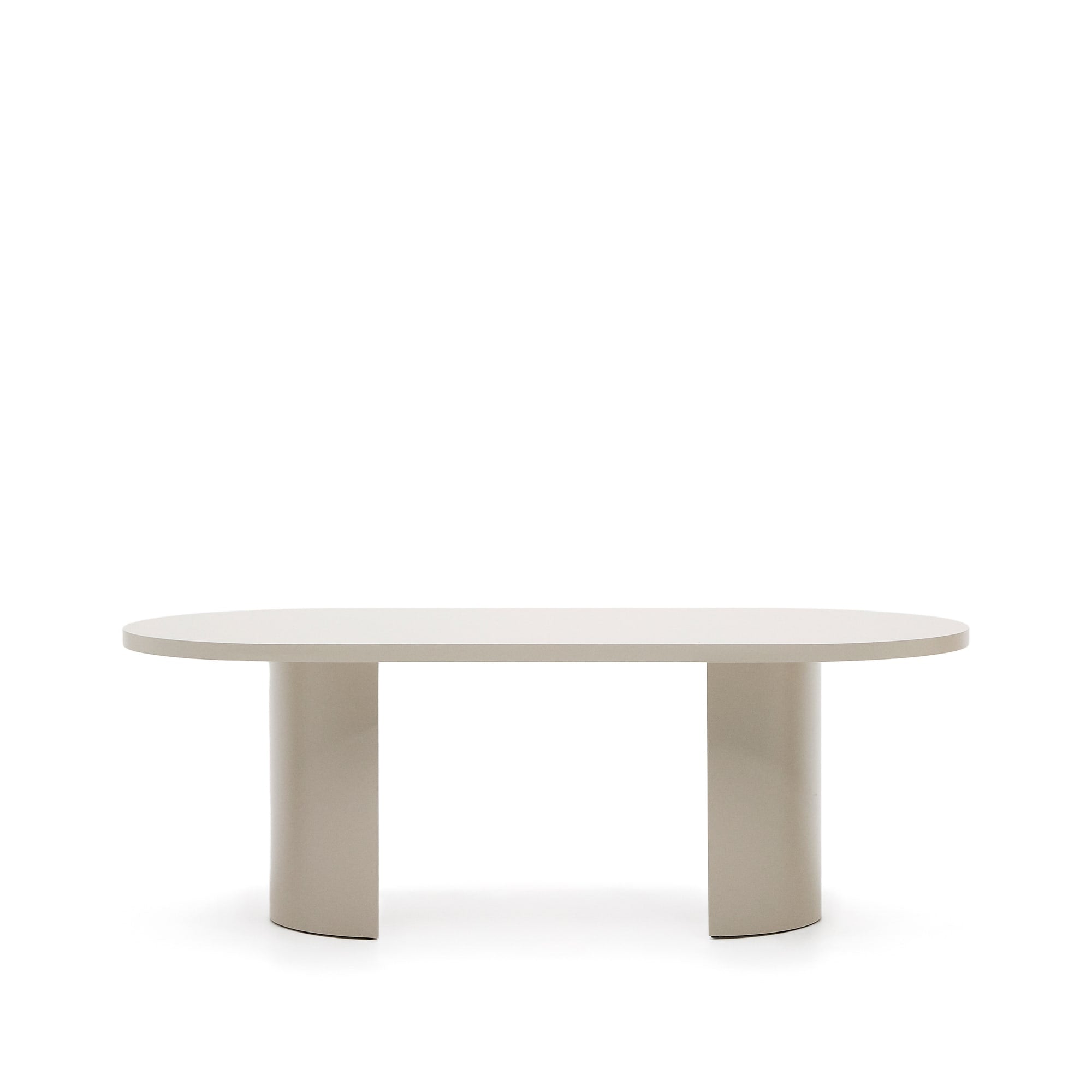 Nealy table in lacquered MDF with cream finish, 200 x 100 cm