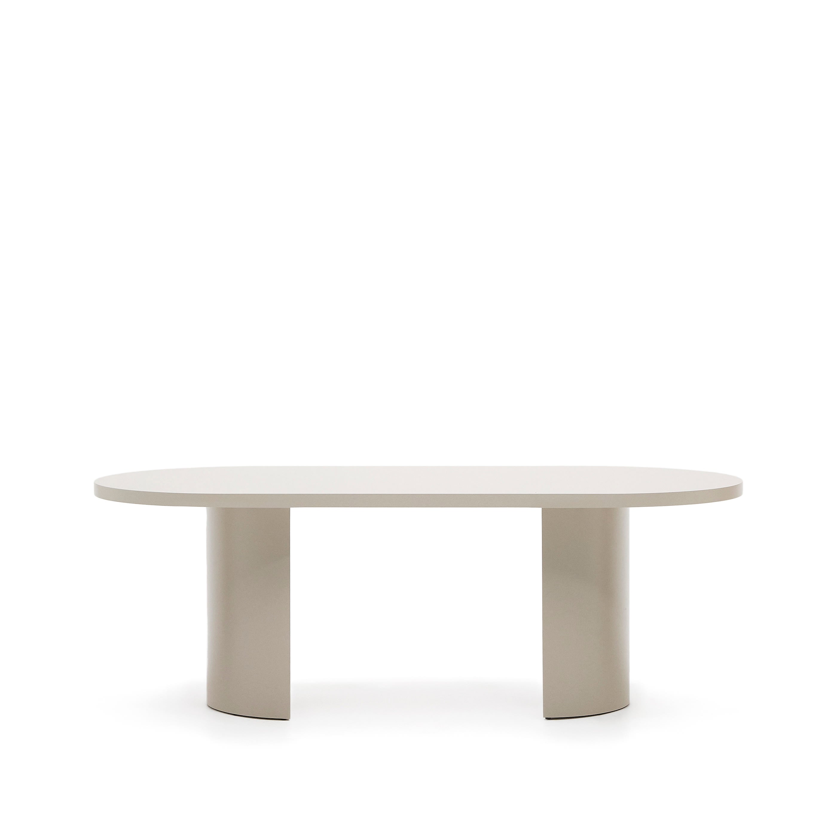 Nealy table in lacquered MDF with cream finish, 200 x 100 cm