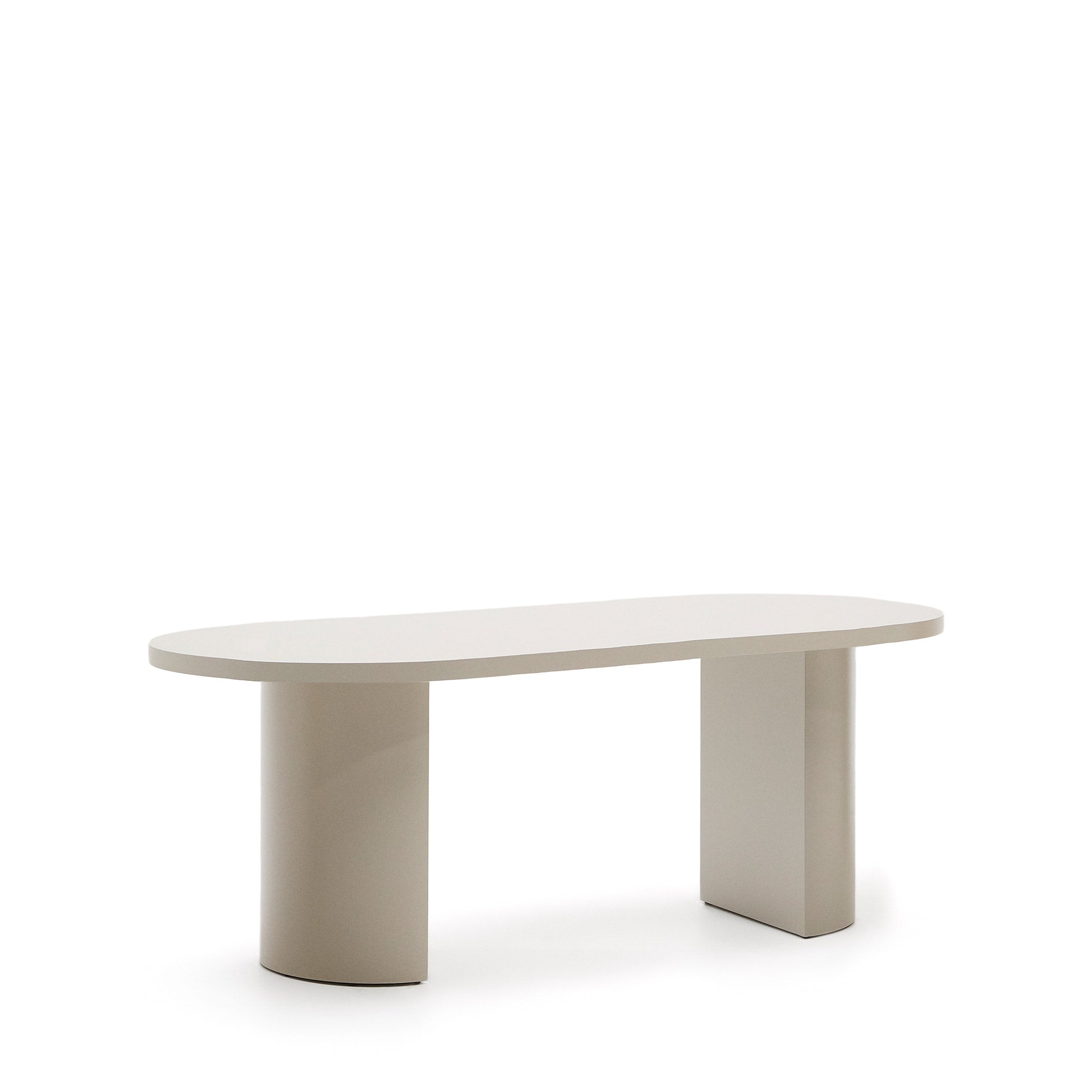 Nealy table in lacquered MDF with cream finish, 200 x 100 cm