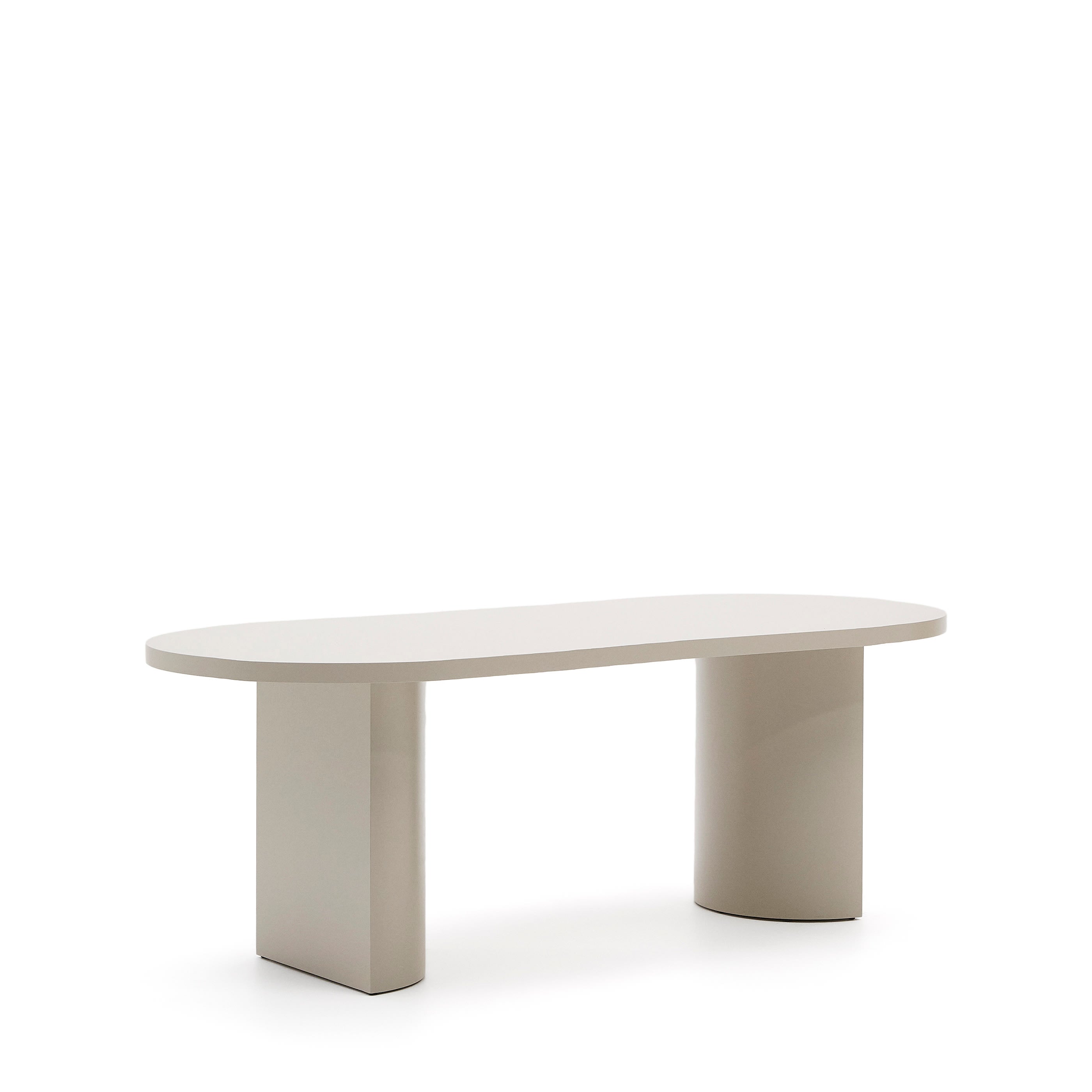 Nealy table in lacquered MDF with cream finish, 200 x 100 cm