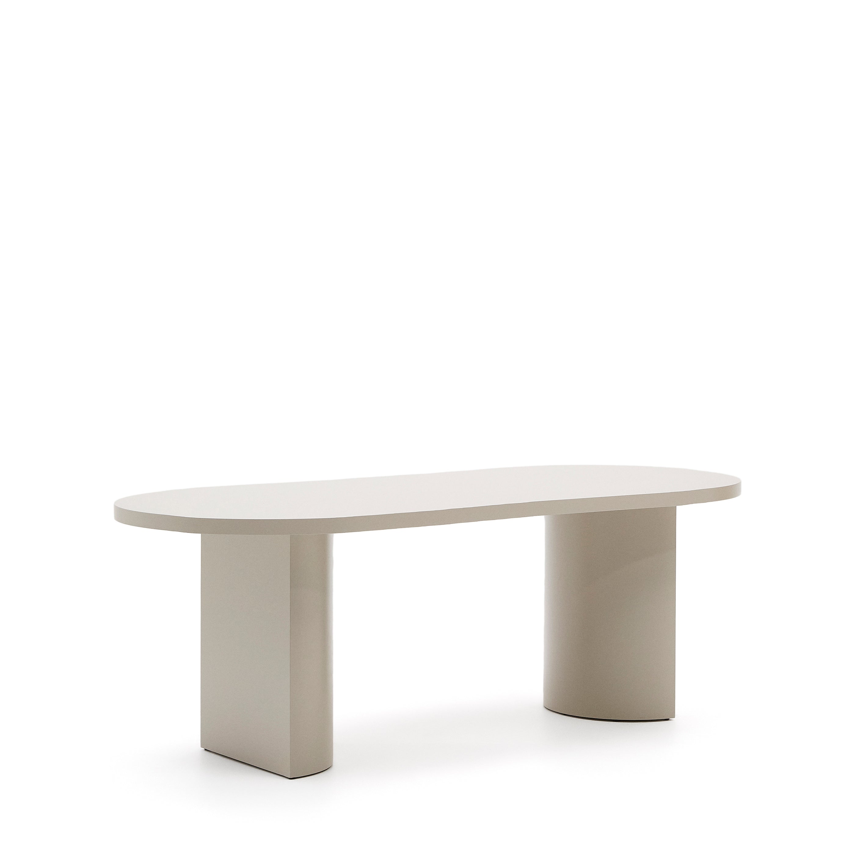 Nealy table in a lacquered MDF in an ecru finish, 200 x 100 cm - Product Image