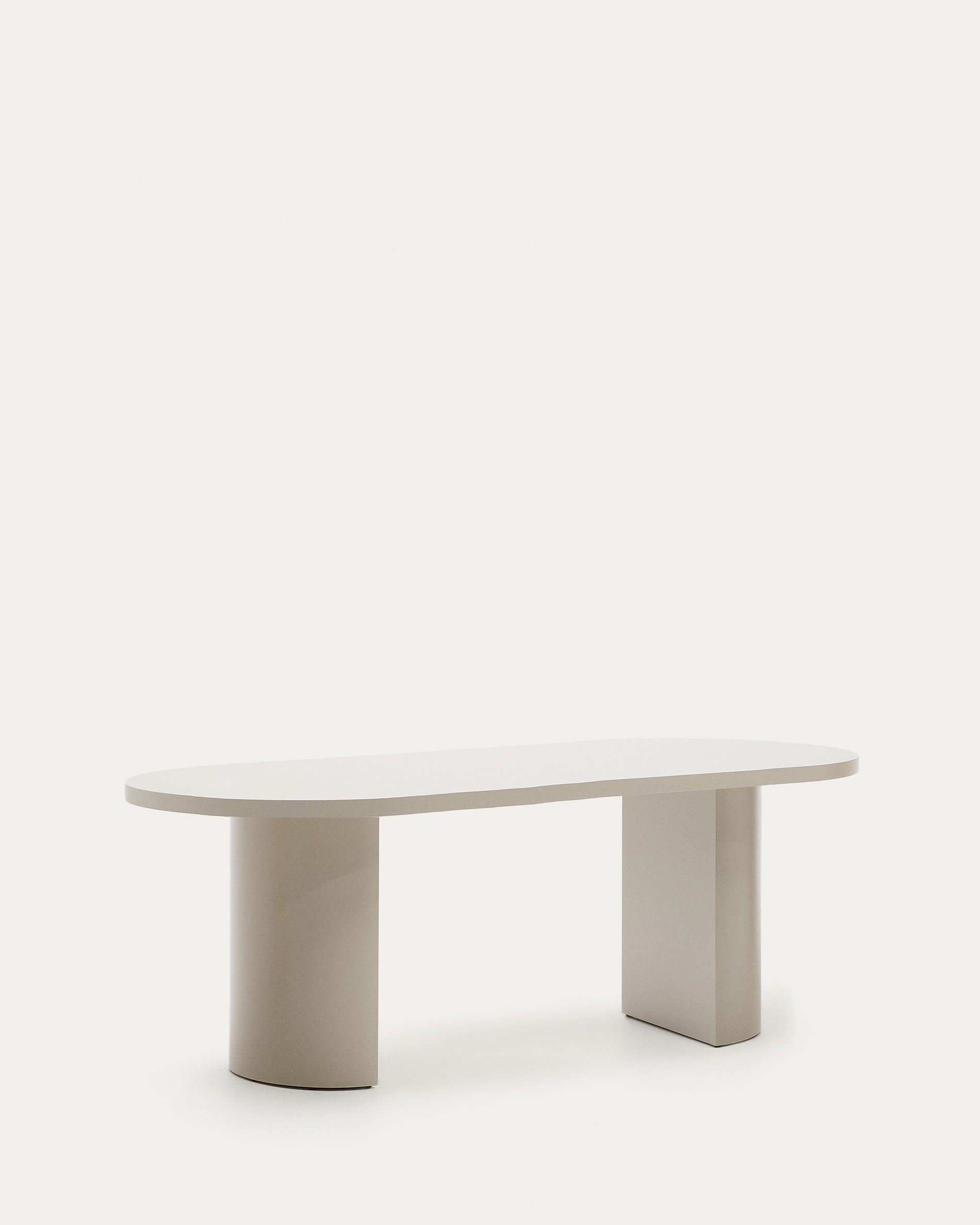 Nealy table in lacquered MDF with cream finish, 200 x 100 cm