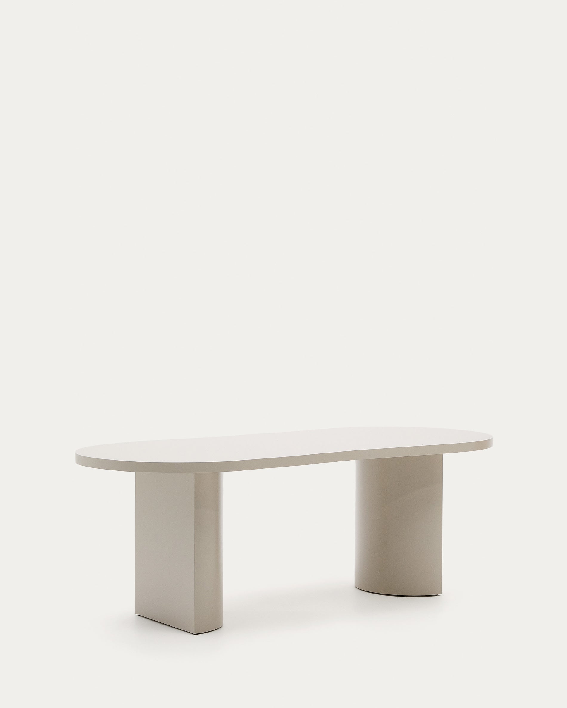 Nealy table in lacquered MDF with cream finish, 200 x 100 cm