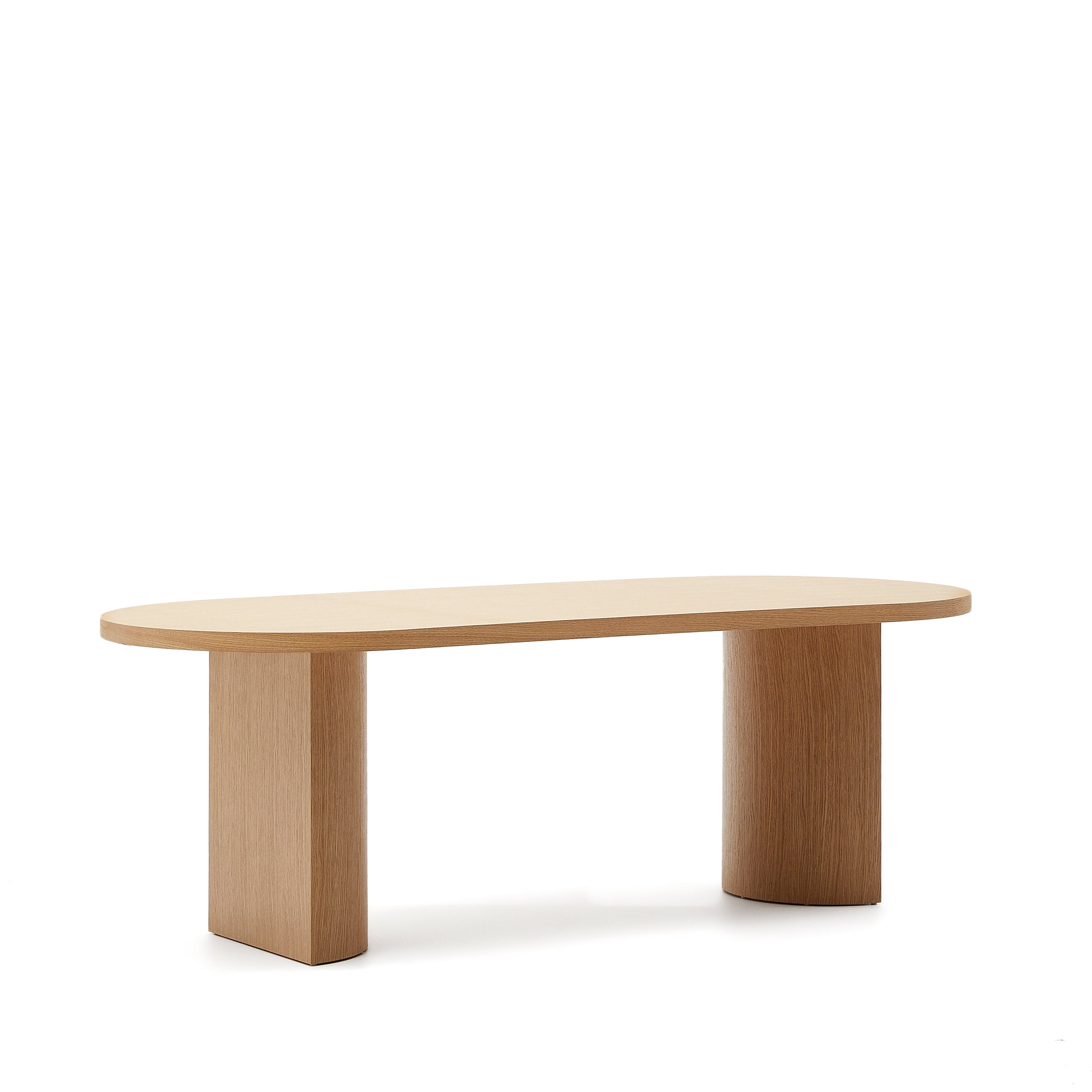 Nealy table with an oak veneer in a natural finish, 200 x 100 cm - Product Image